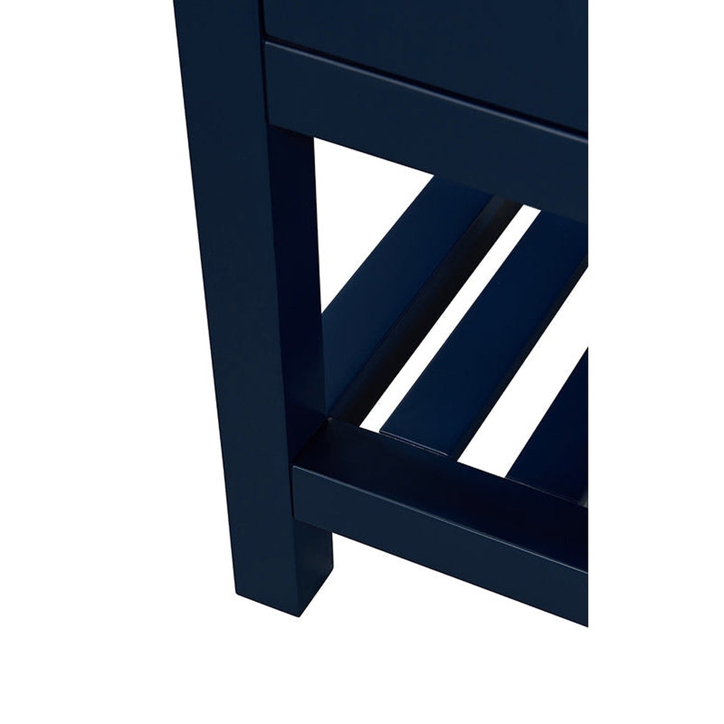 Ancerre Designs Elizabeth 60" 5-Drawers,1-Shelve Heritage Blue Bathroom Vanity With Italian Carrara White Marble Vanity Top, Double Undermount Ceramic Sinks and 4" Solid Wood Backsplash