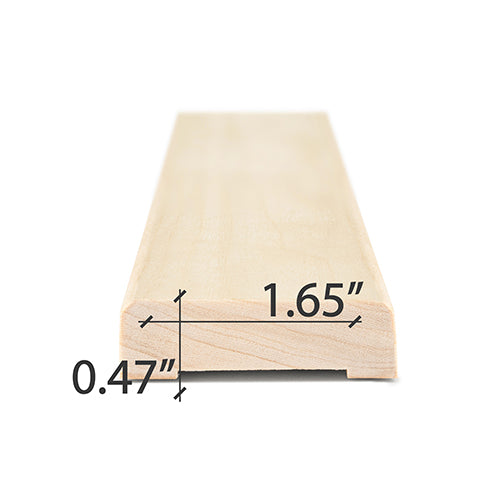 PROSAUNAS Aspen 1" x 2" x 1' Natural Aspen Wood UK Profile Door Trim Casing