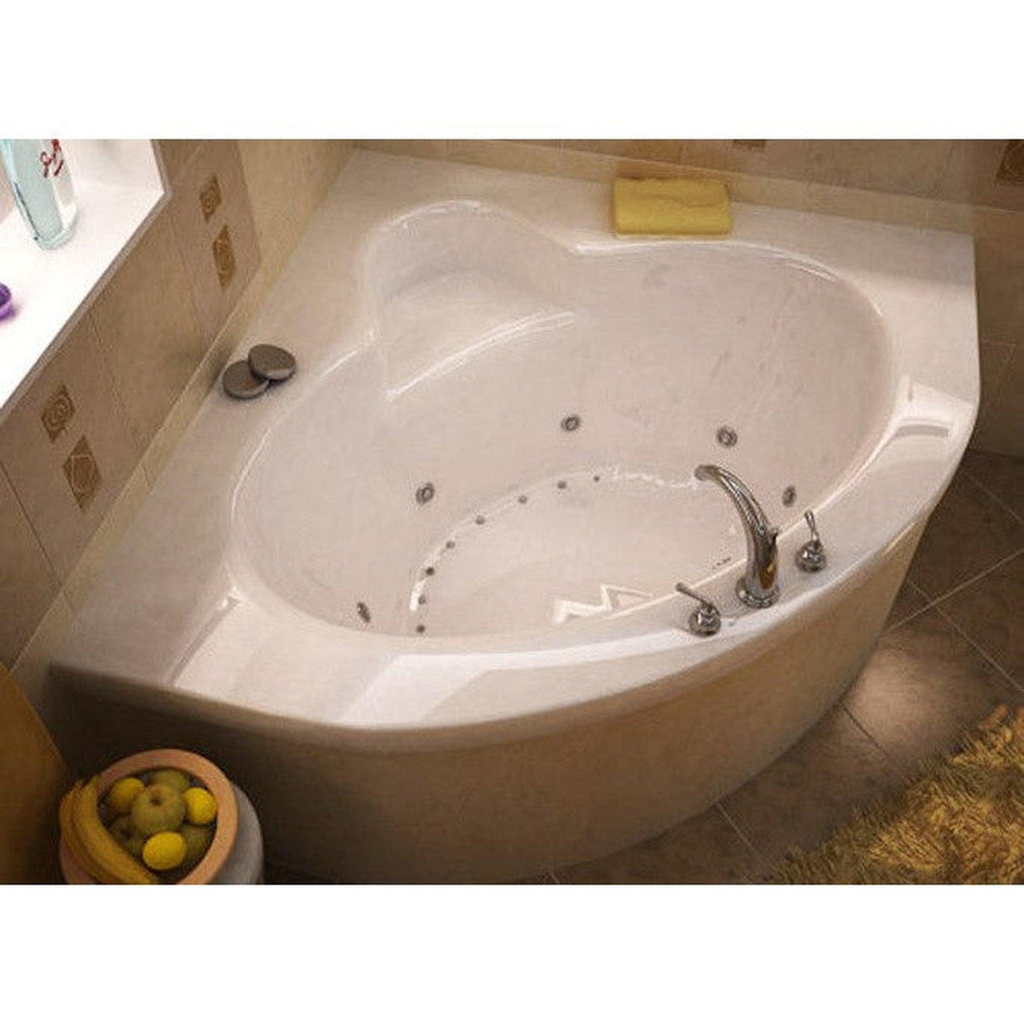 Atlantis Whirlpools Alexandria 60" x 60" White Acrylic Drop In Air Jetted Bathtub