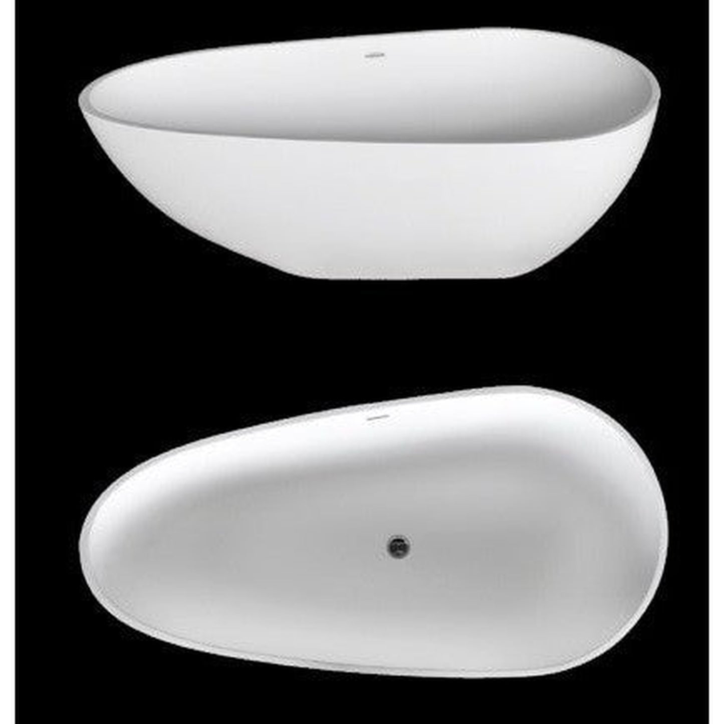 Atlantis Whirlpools Arnaud 67" x 33" White Freestanding Stone Resin Soaker Bathtub