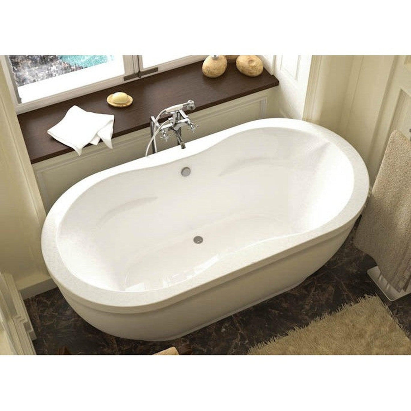 Atlantis Whirlpools Embrace 34" x 71" White Freestanding Acrylic Soaker Bathtub