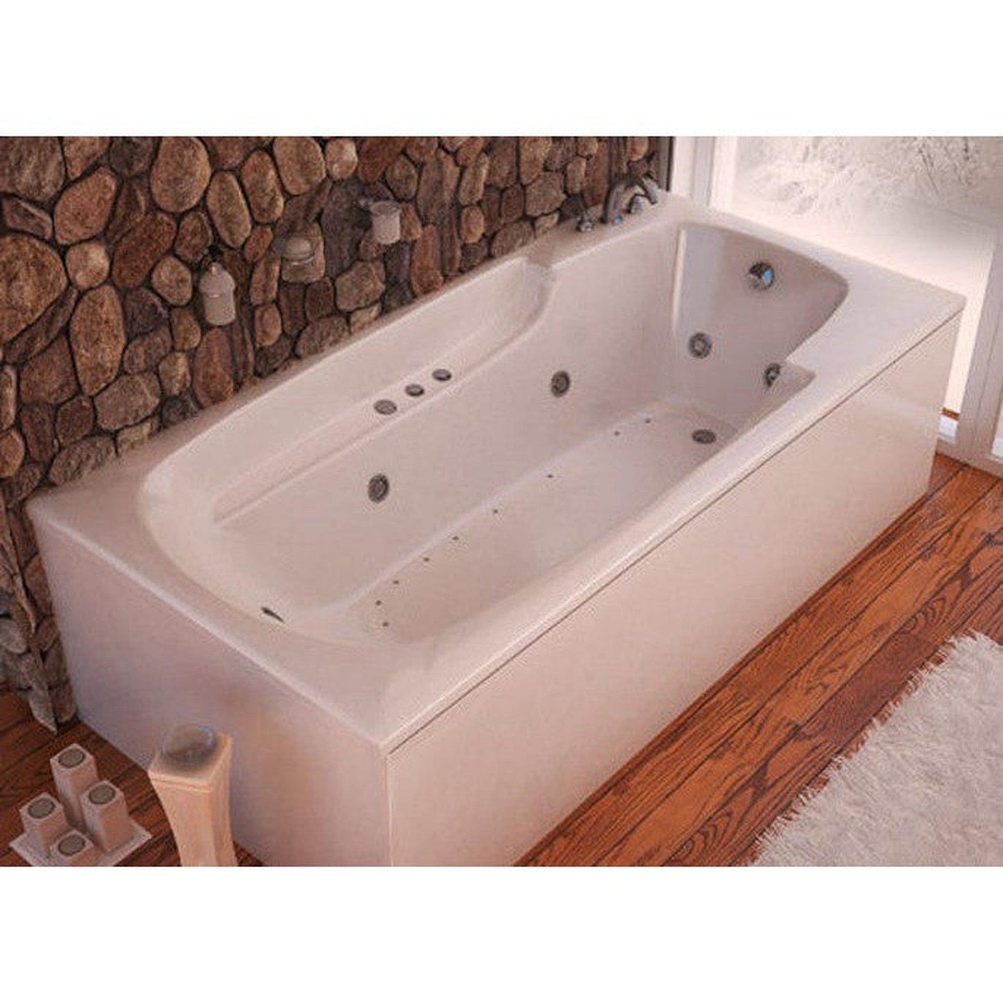 Atlantis Whirlpools Eros 36" x 60" White Acrylic Drop In Whirlpool Bathtub