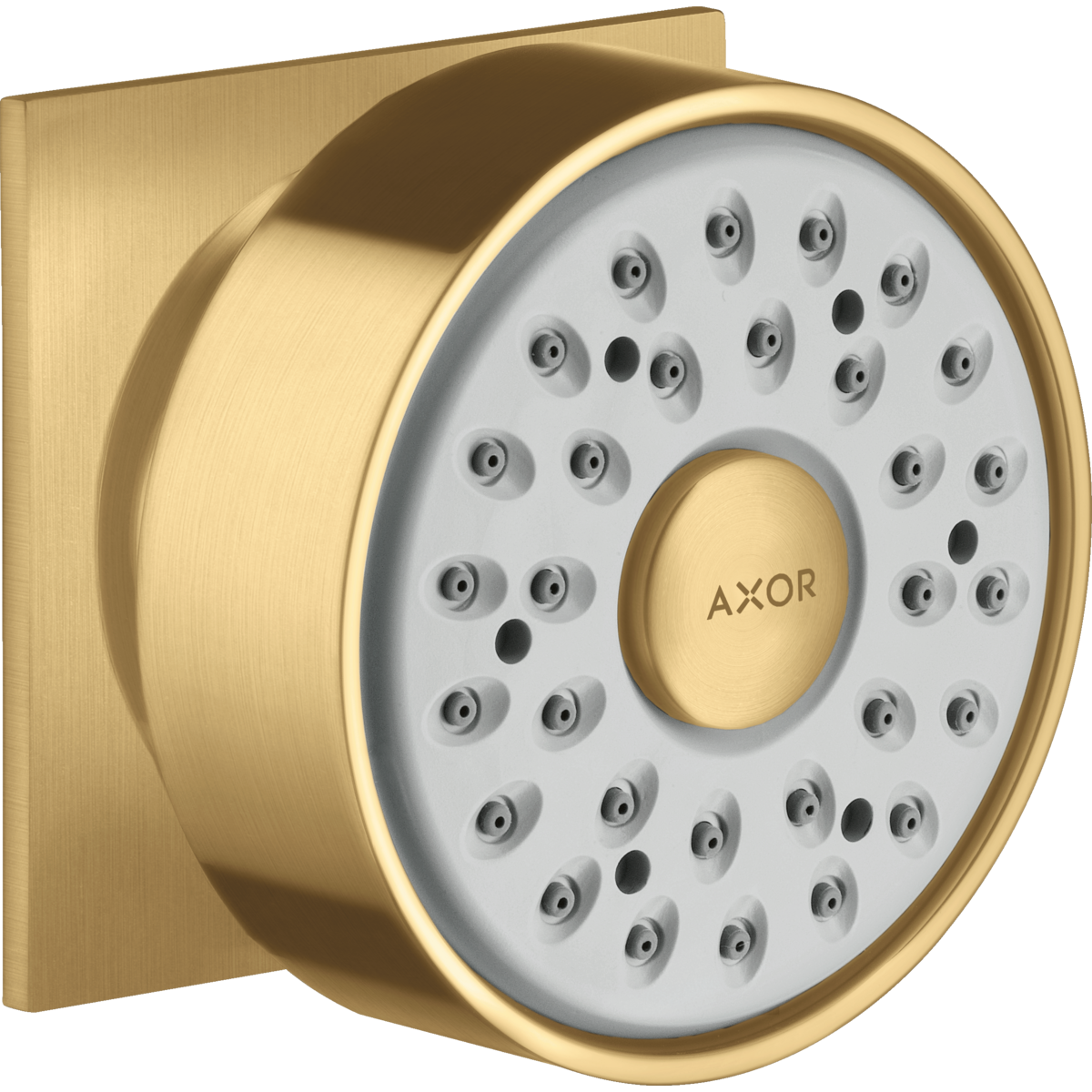 Axor 2.5 GPM Metal Square Brushed Gold Optic Bodyspray