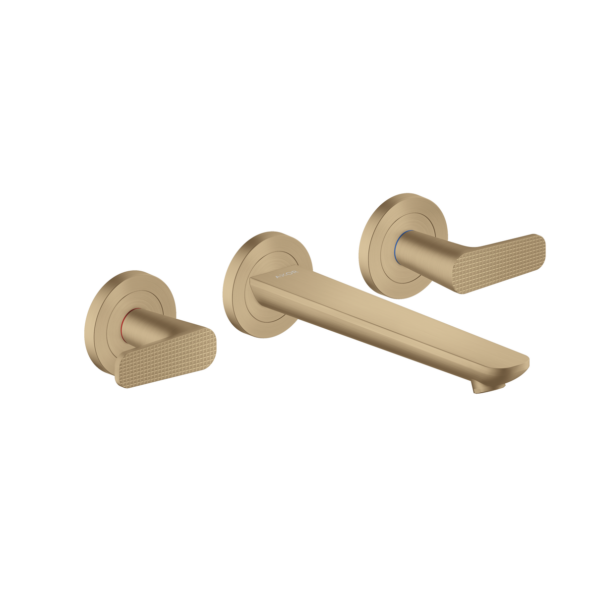 Axor Citterio C 1.2 GPM Lever Handle Brushed Bronze Wall Mounted Widespread Cubic Cut Faucet