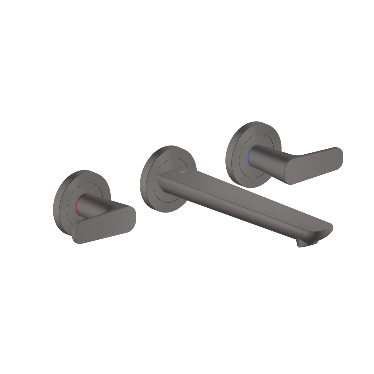 Axor Citterio C 1.2 GPM Lever Handle Wall Mounted Brushed Black Chrome Widespread Faucet Trim With Escutcheons
