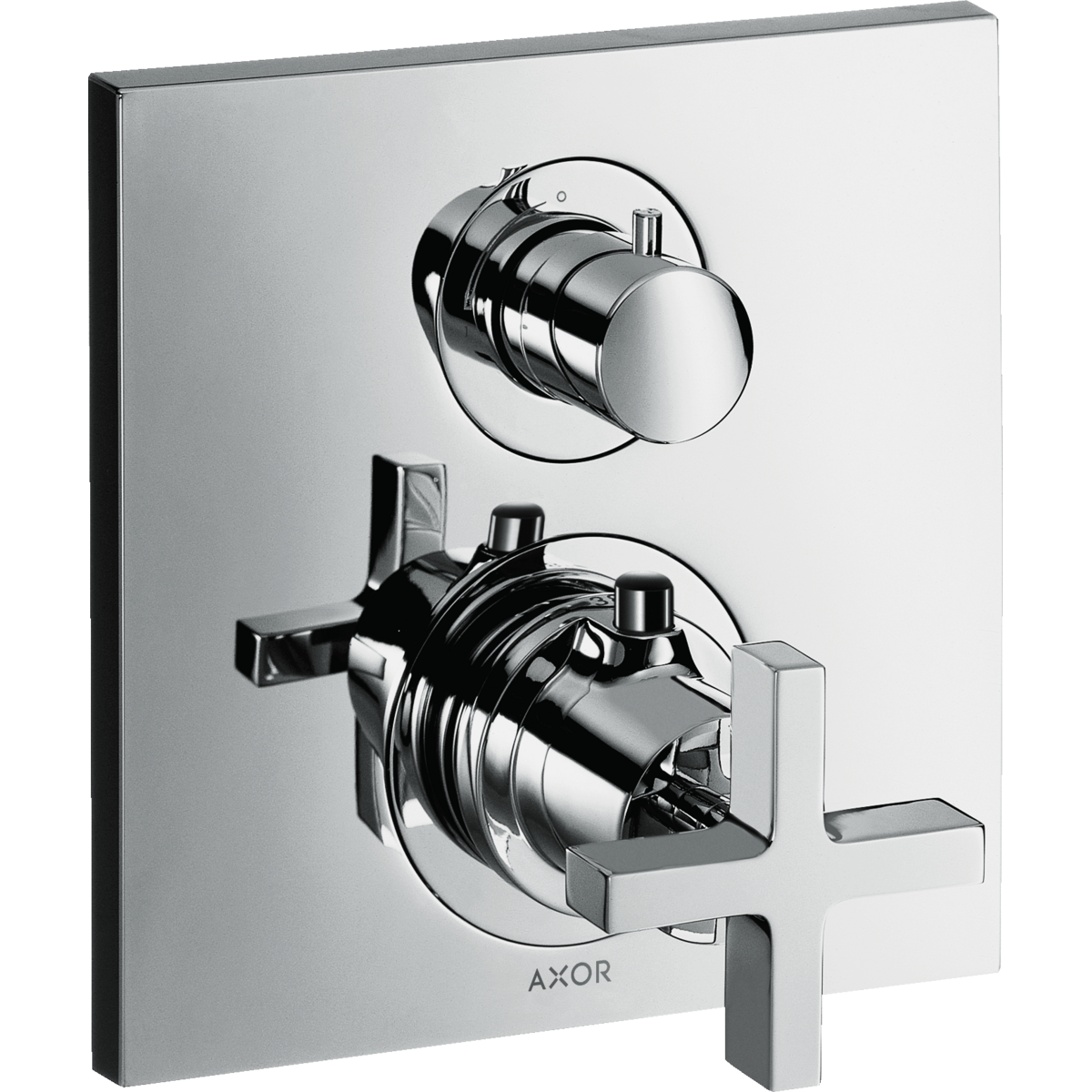 Axor Citterio Cross Handle Chrome Thermostatic Trim With Volume Control