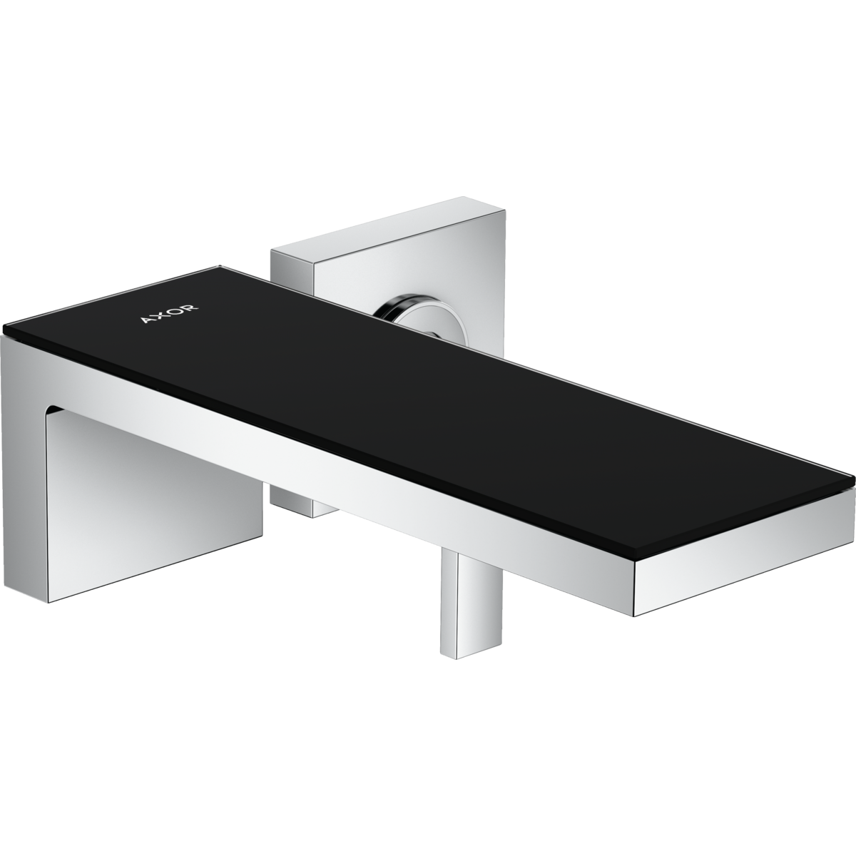 Axor MyEdition 1.2 GPM Single Handle Wall Mounted Chrome/ Black Glass Faucet Trim Without Pop-Up Drain