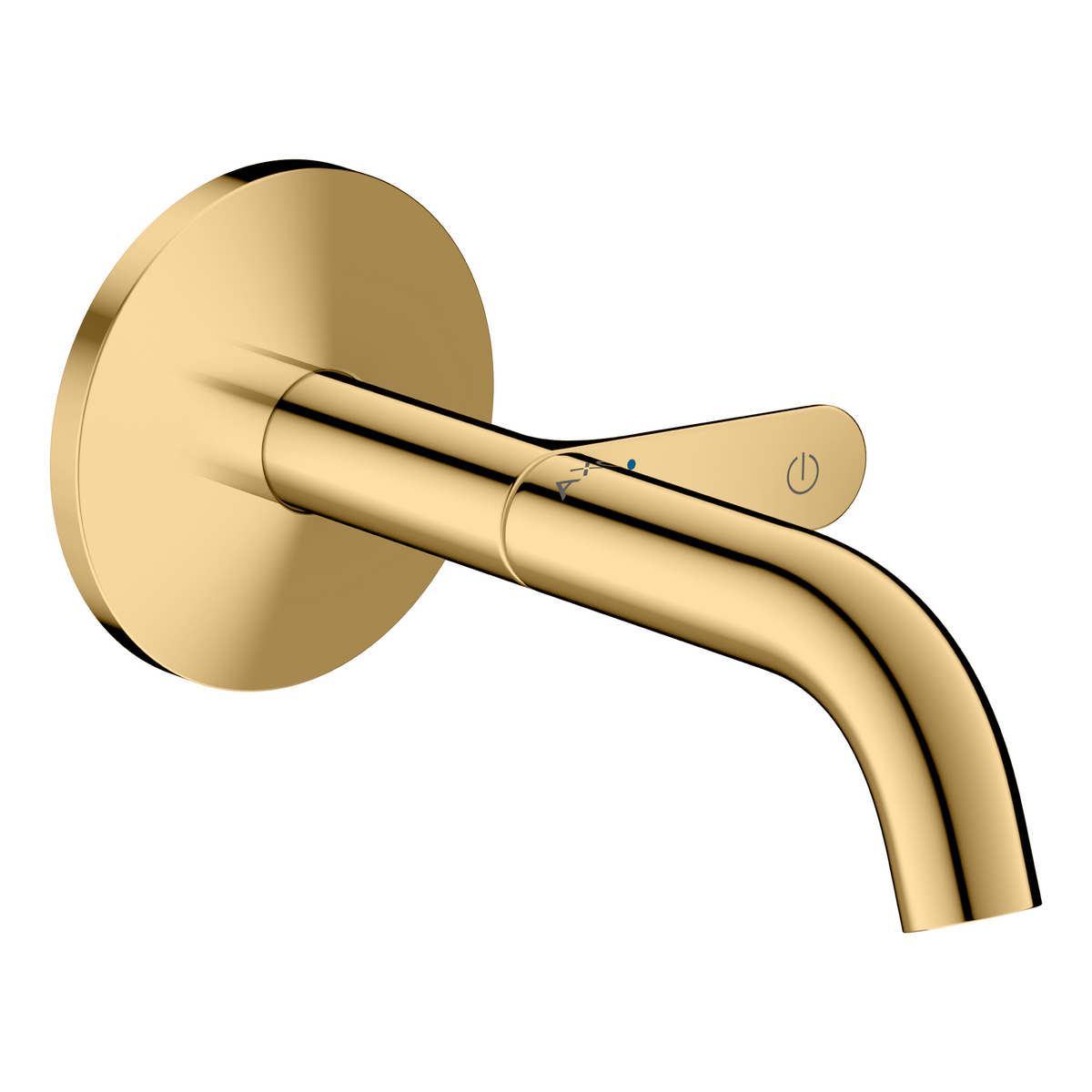 Axor One 1.2 GPM 160 Single-Handle Select Push-Button On/Off Control Polished Gold Optic Wall Mounted Faucet