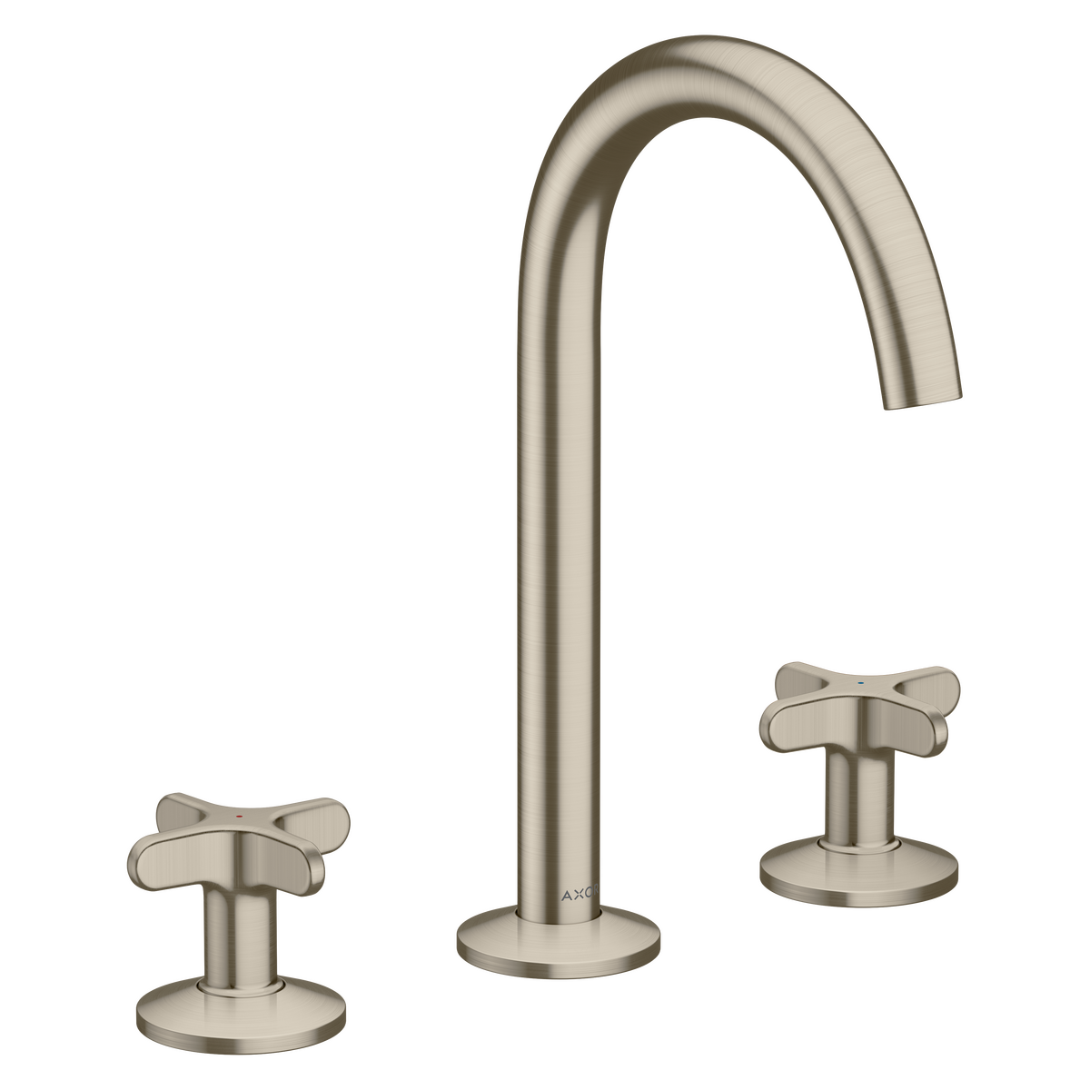 Axor One 1.2 GPM 170 Cross Handles 120-Degree Swivel Range Brushed Nickel Widespread Faucet