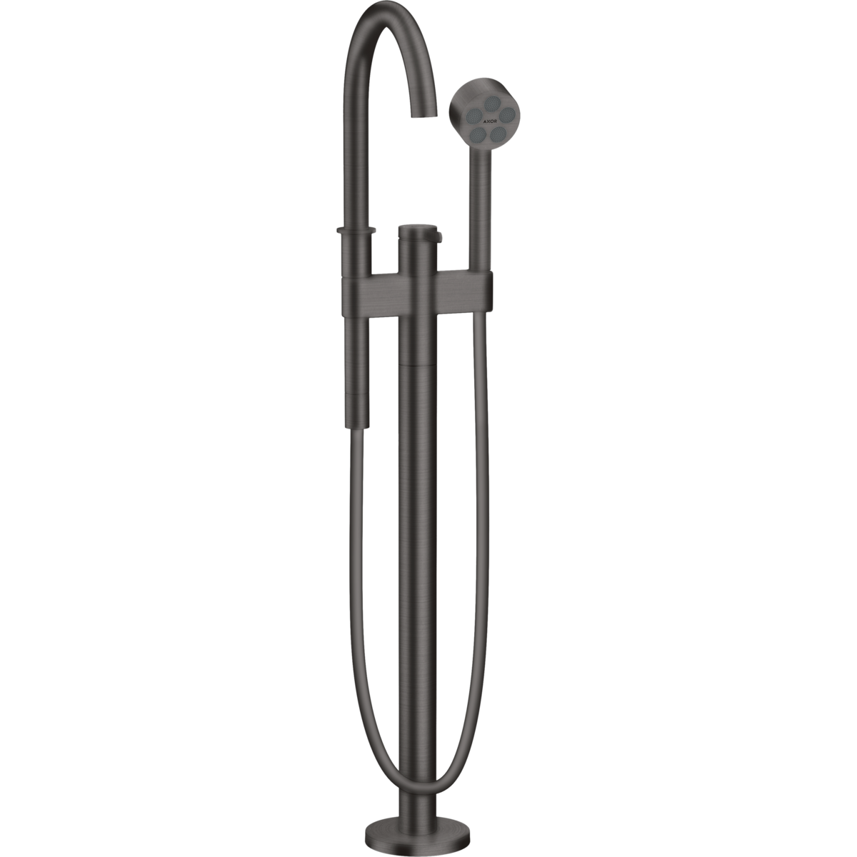 Axor One 1.75 GPM Freestanding Brushed Black Chrome Tub Filler Trim With Handshower