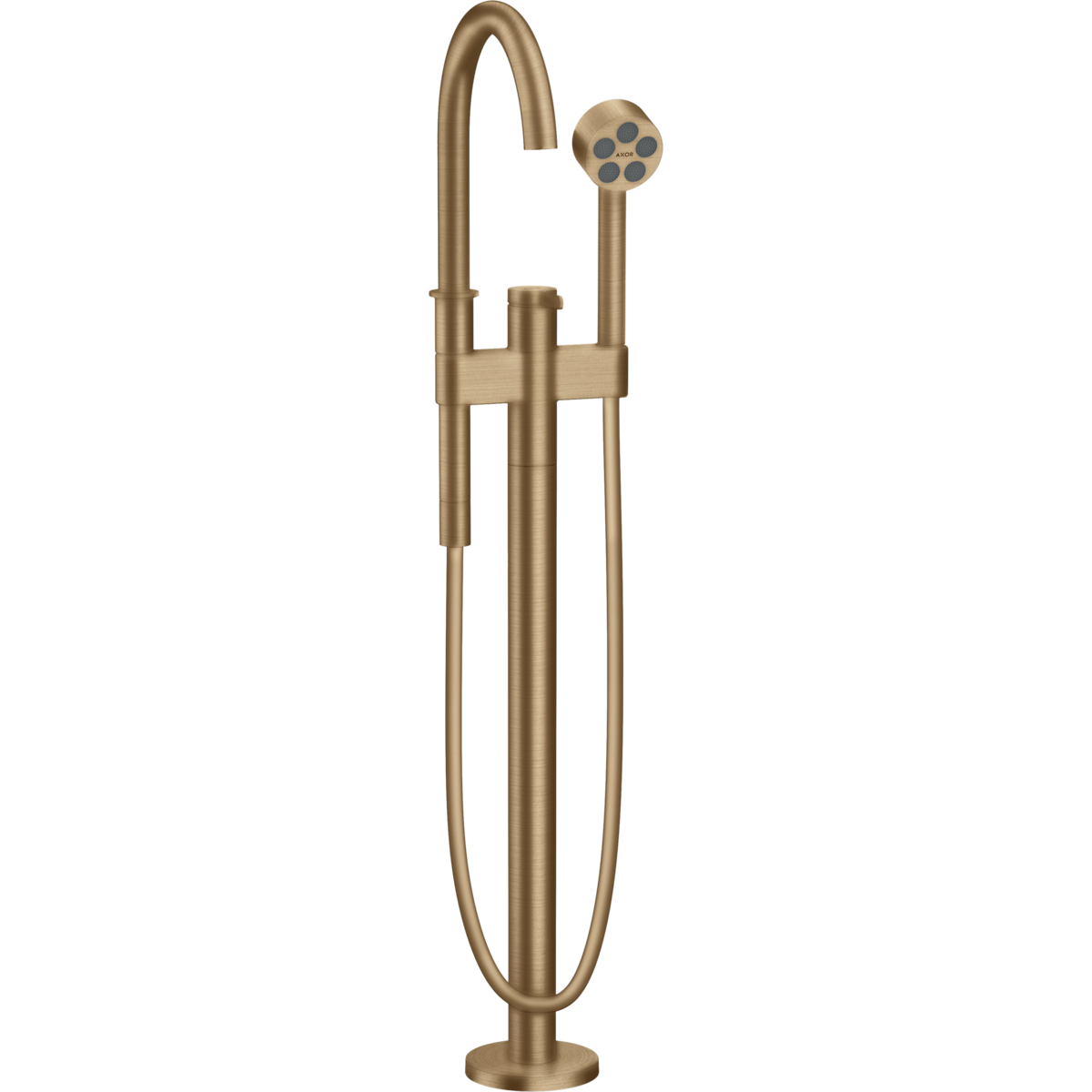 Axor One 1.75 GPM Freestanding Brushed Bronze Tub Filler Trim With Handshower