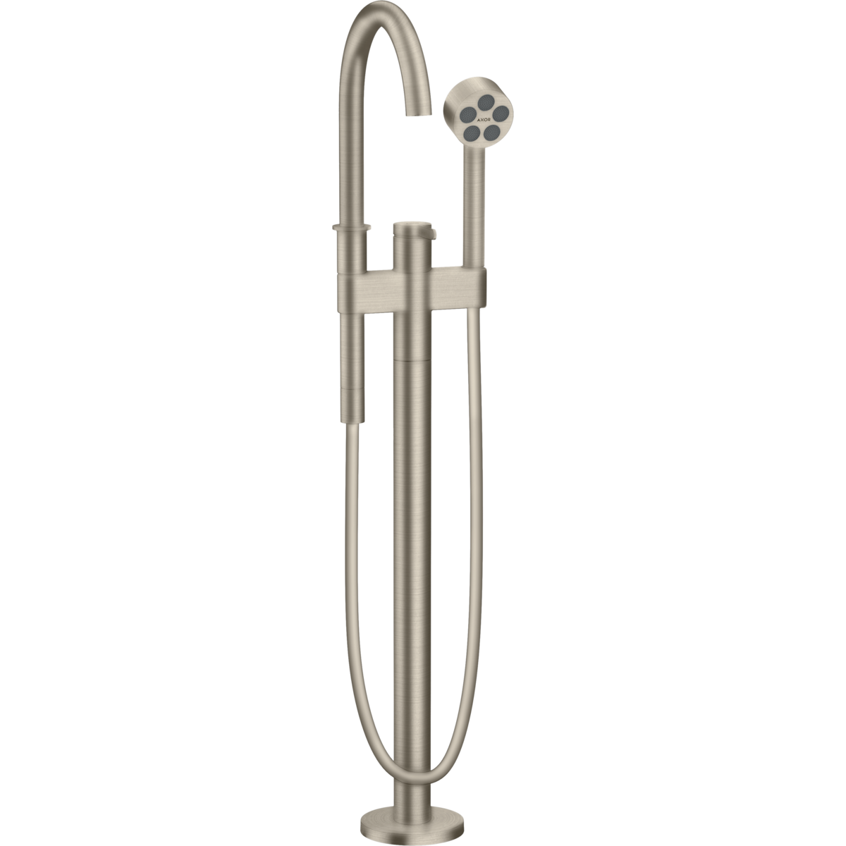 Axor One 1.75 GPM Freestanding Brushed Nickel Tub Filler Trim With Handshower