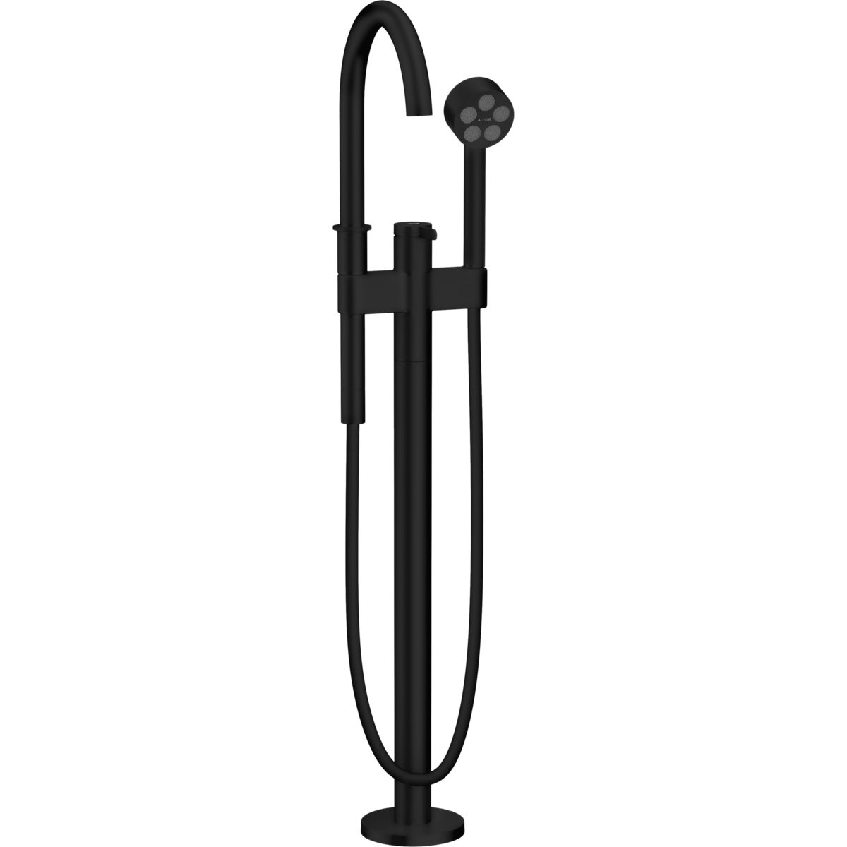 Axor One 1.75 GPM Freestanding Matte Black Tub Filler Trim With Handshower