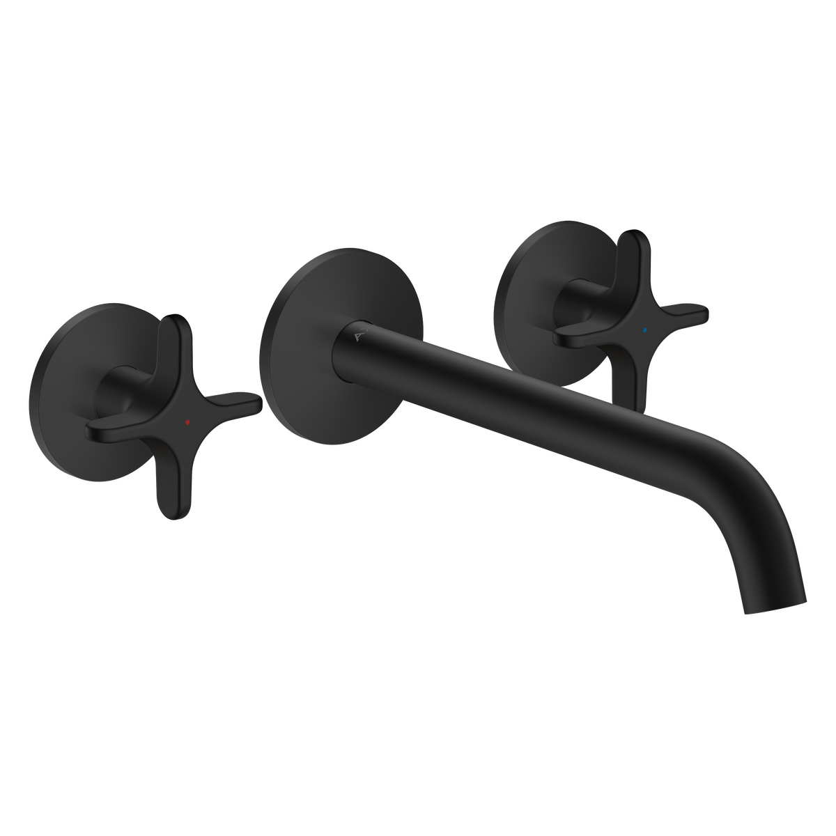 Axor One 5.3 GPM 3-Hole 220 Cross Handle Wall Mounted Matte Black Chrome Tub Filler