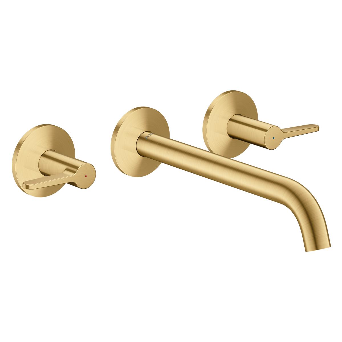 Axor One 5.3 GPM Lever Handle Wall Mounted Brushed Gold Optic Tub Filler