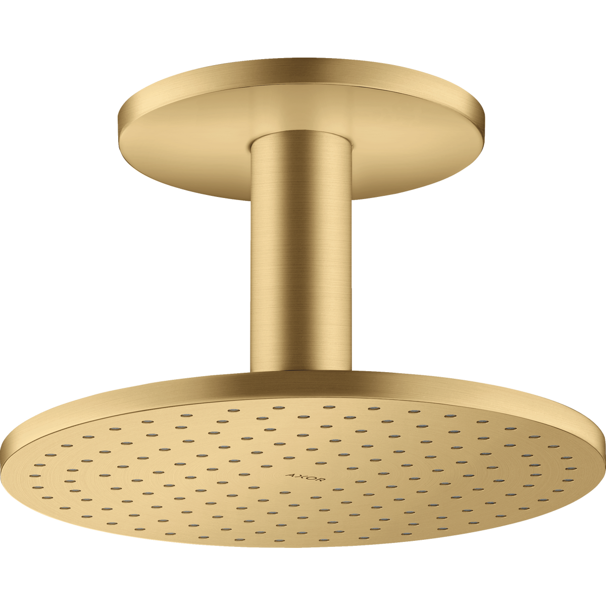 Axor ShowerSolutions 2.5 GPM 250 2-Jet Brushed Gold Optic Showerhead With Ceiling Connection