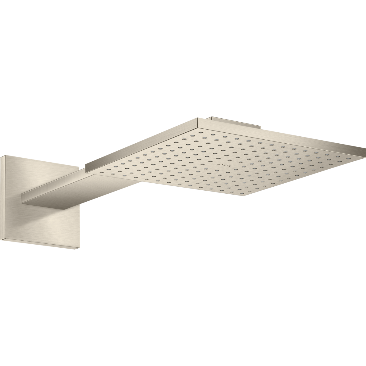 Axor ShowerSolutions 2.5 GPM 250 2-Jet Brushed Nickel Square Showerhead With Showerarm Trim