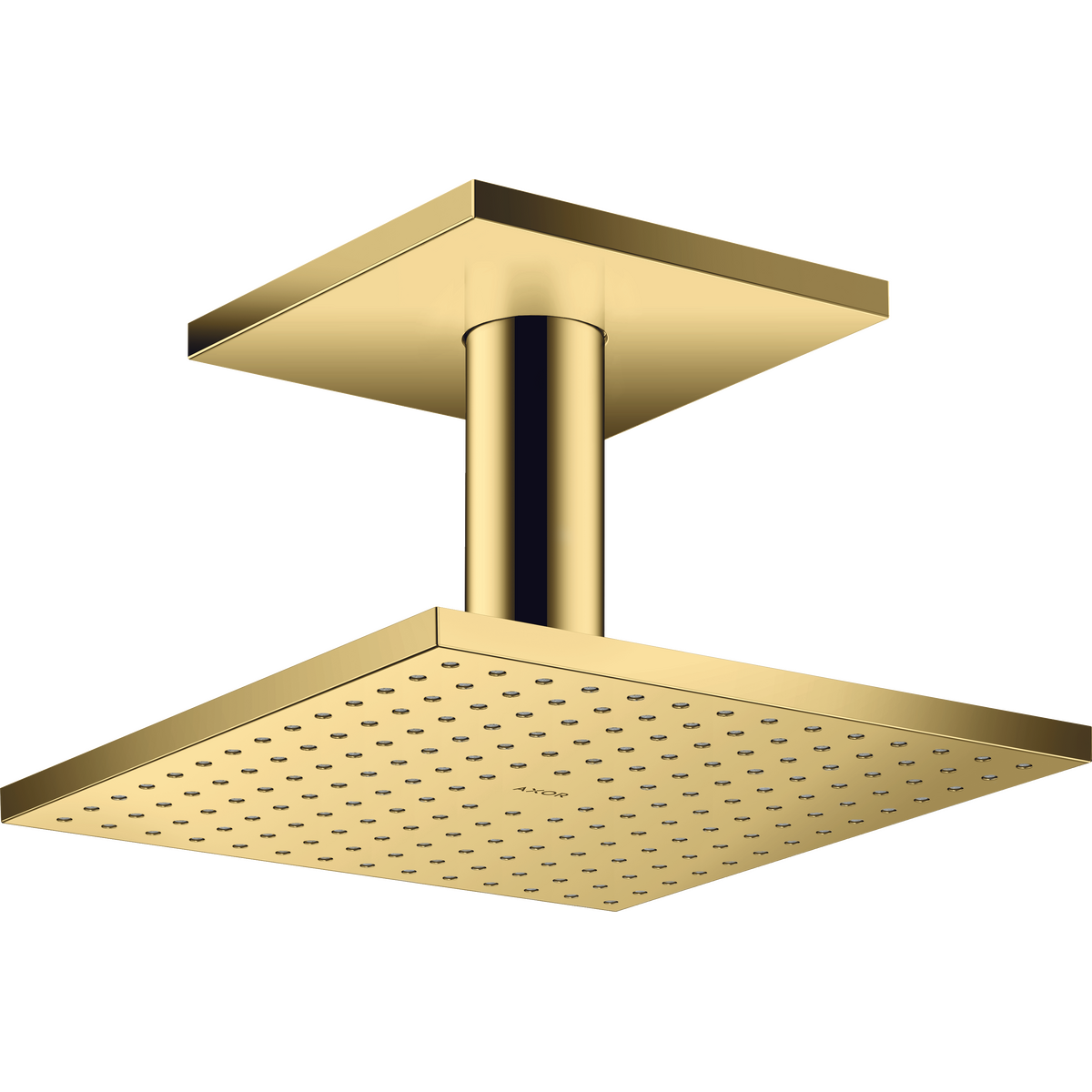 Axor ShowerSolutions 2.5 GPM 250 2-Jet Polished Gold Optic Showerhead With Ceiling Connection