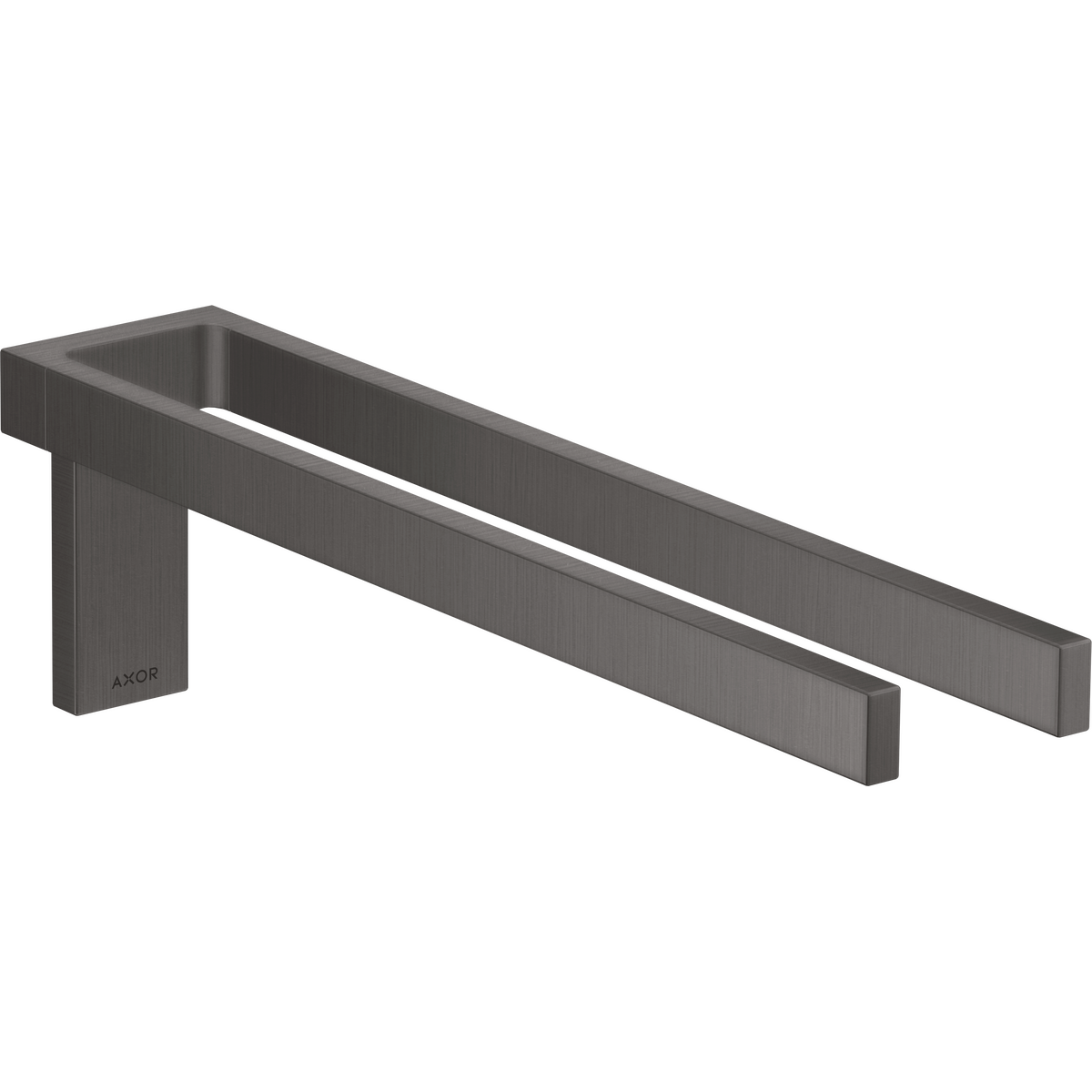 Axor Universal Rectangular Metal Wall Mounted Twin-Handle Brushed Black Chrome Towel Holder