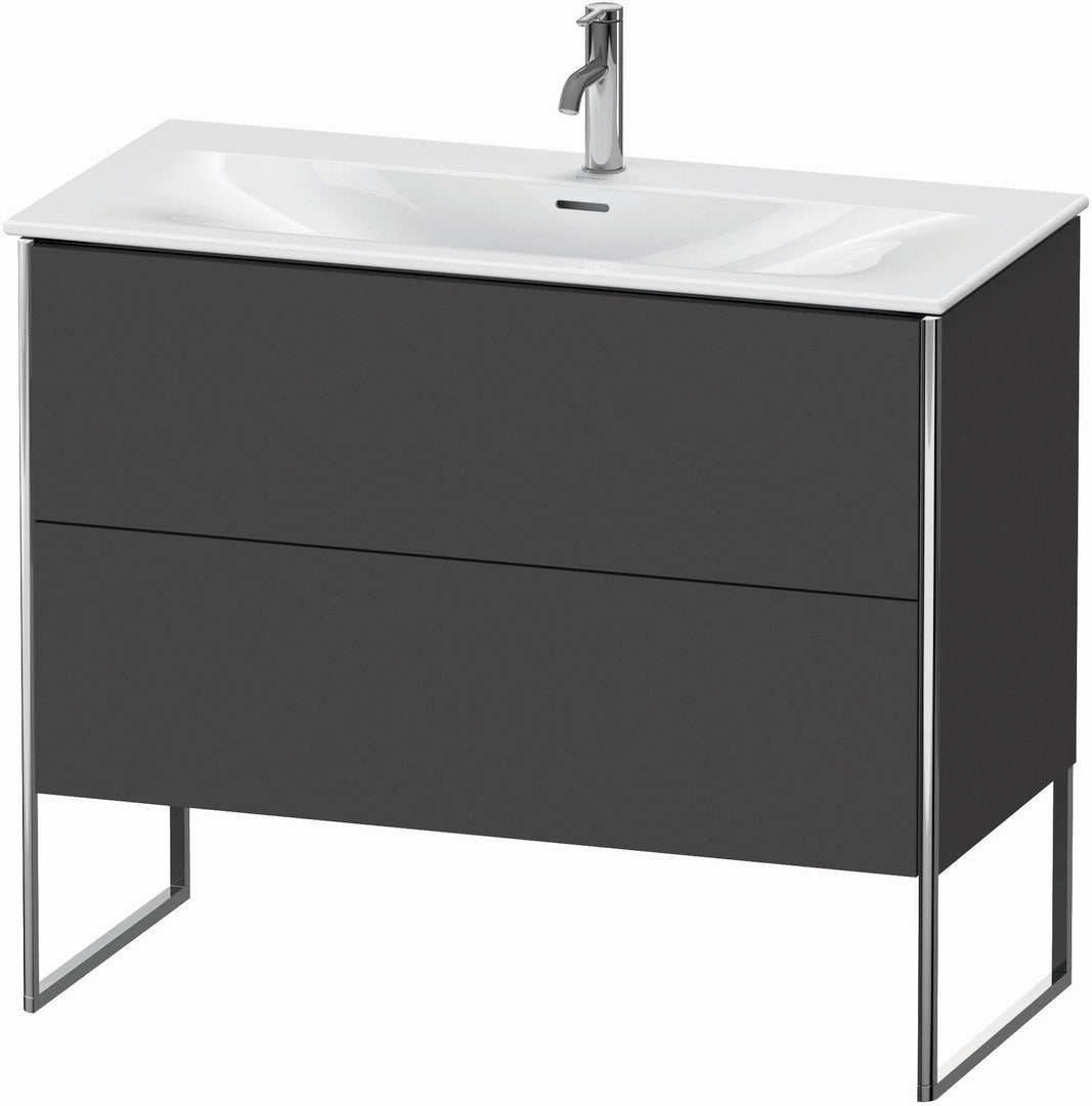 Duravit XSquare 40" Graphite Two Drawer Floorstanding Vanity Unit (XS452504949)
