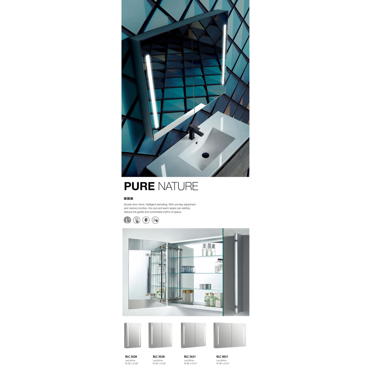 BNK BLC3028 LED Mirror Cabinet