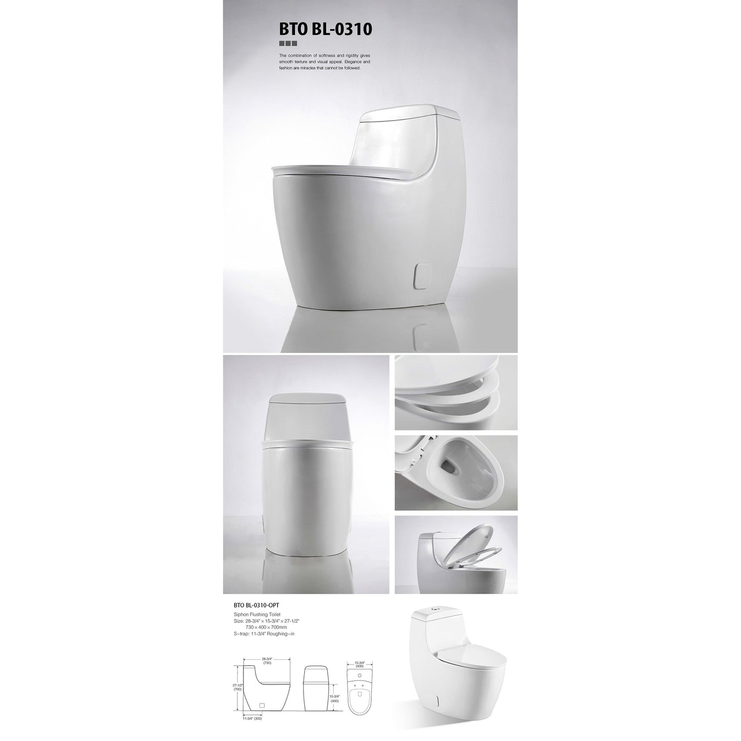 BNK BTO BL-0310 Siphon Flushing Toilet