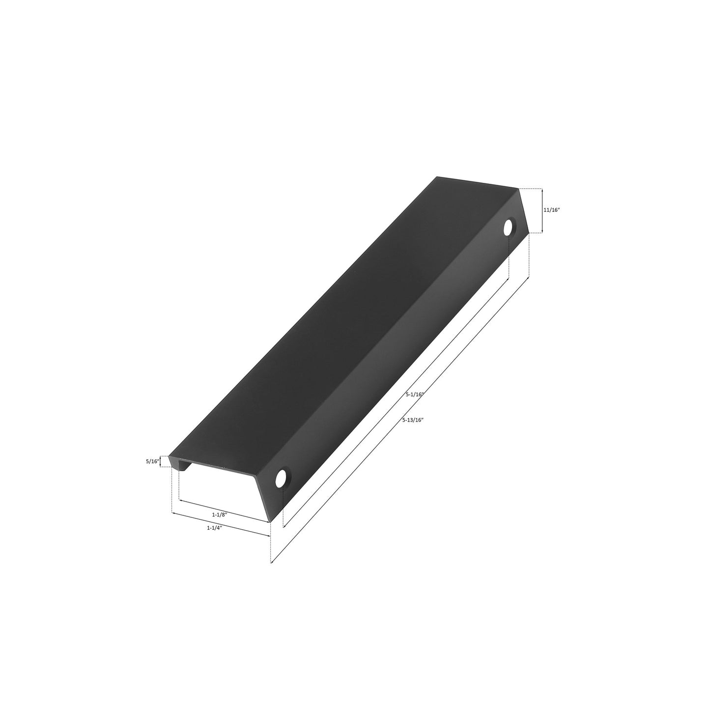 Bathlyn Finger Edge Tap 128mm 30-Pack Matte Black Aluminum Cabinet Pull