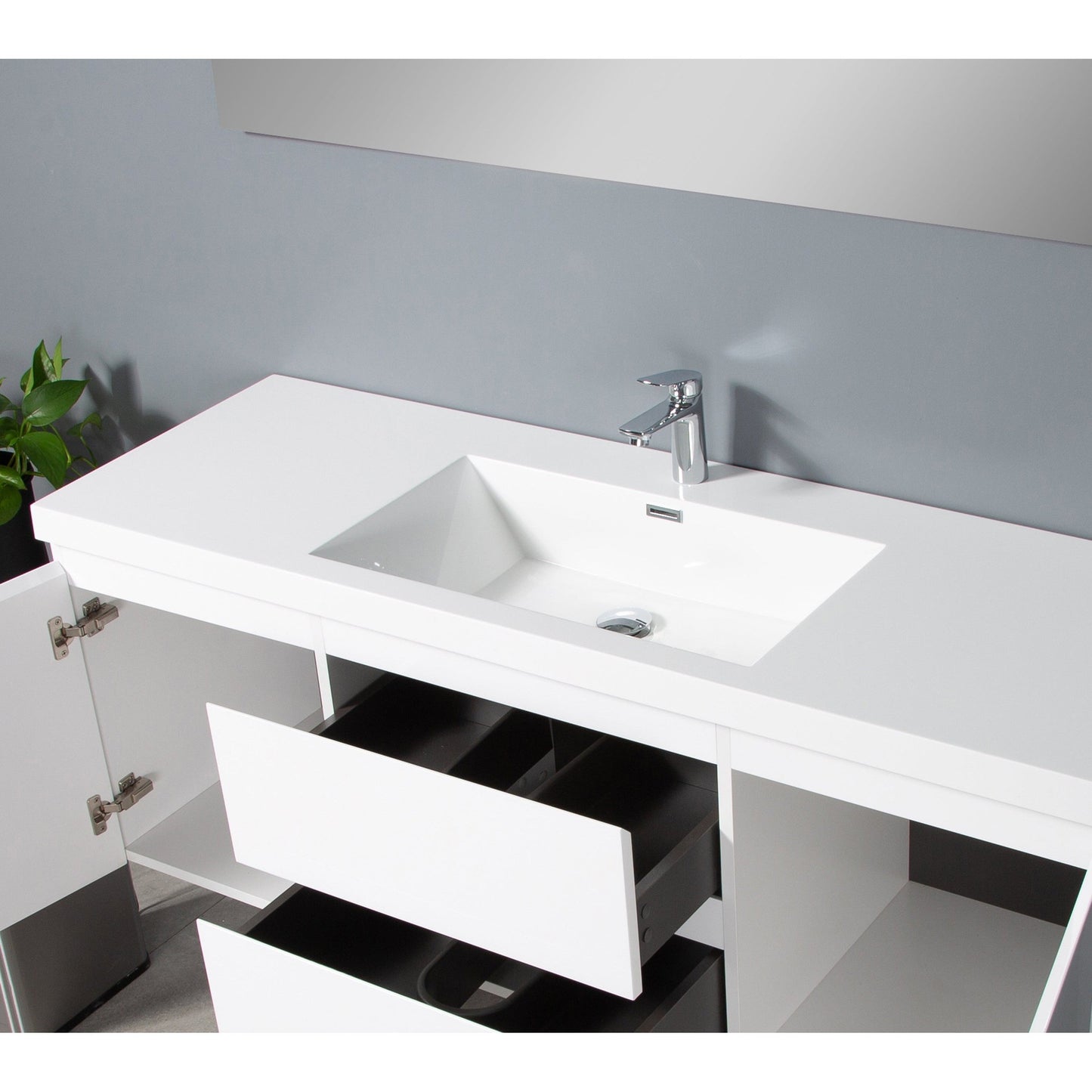 Bathlyn Newport 60" White Bathroom Vanity