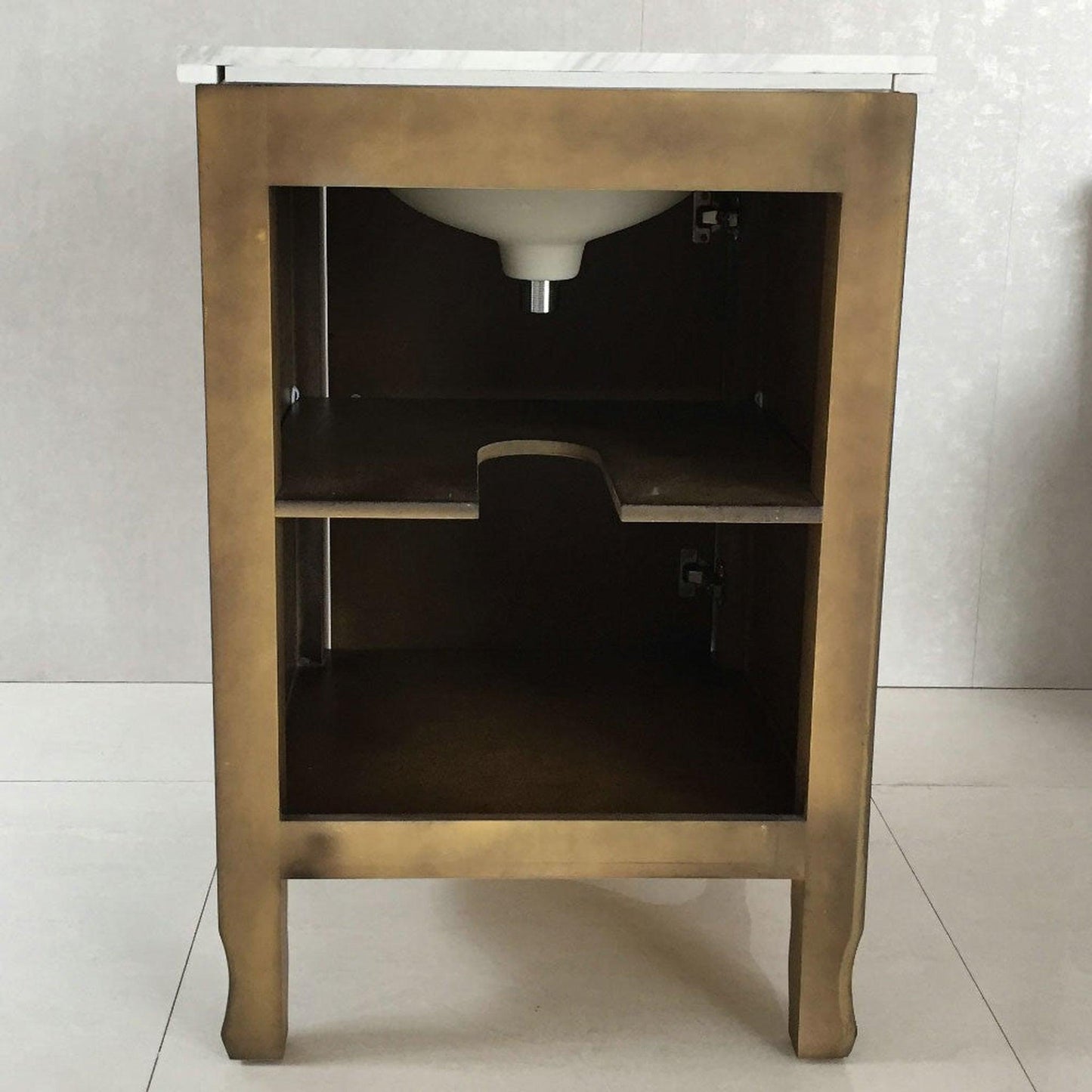 Bellaterra Home 24" 1-Door Sable Walnut Freestanding Vanity Set With Ceramic Undermount Oval Sink and Black Galaxy Granite Top