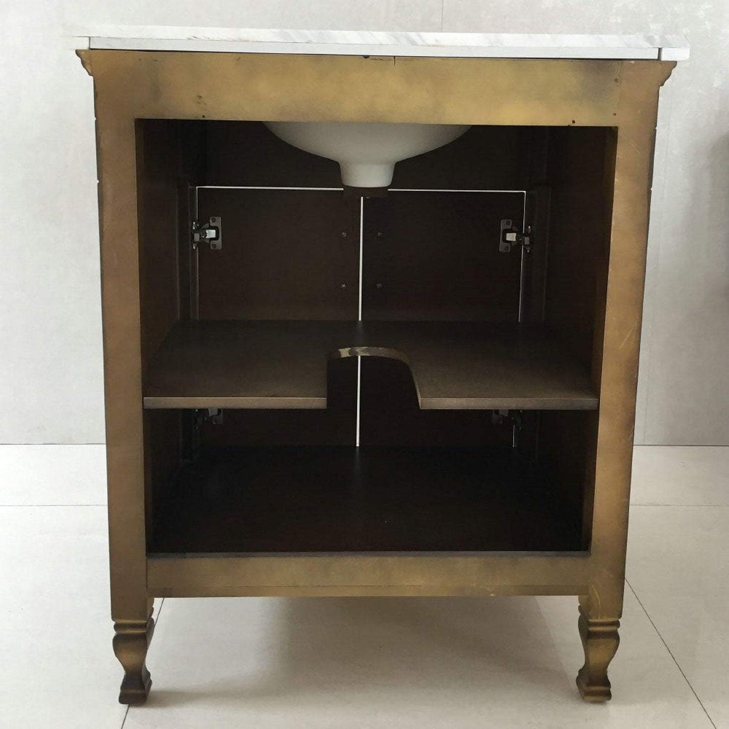 Bellaterra Home 30 2-Door Sable Walnut Freestanding Vanity Set With Ceramic Undermount Oval Sink and Black Galaxy Granite Top