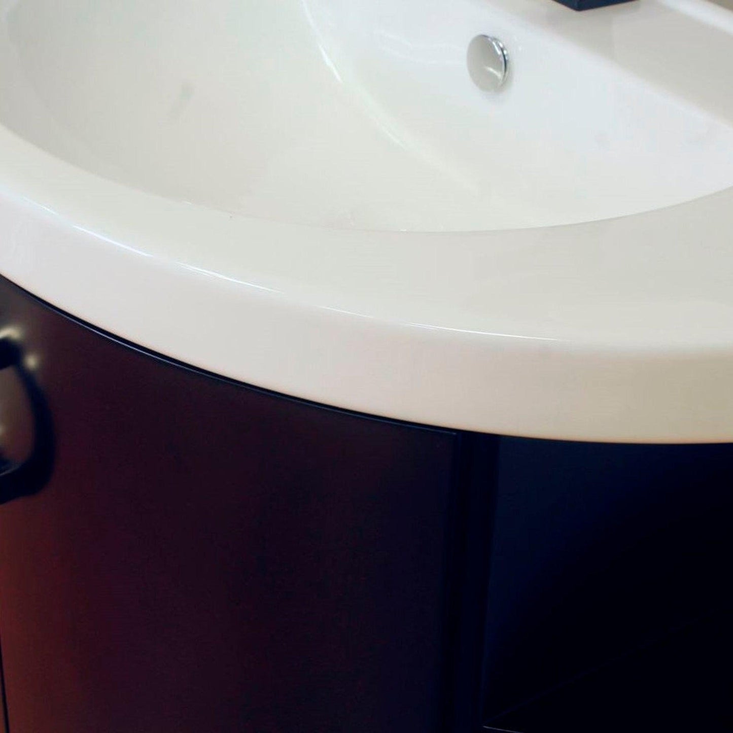 Bellaterra Home 34" 2-Door Espresso Wall-Mount Vanity Set With Vitreous China Integrated Sink and Vitreous China Top