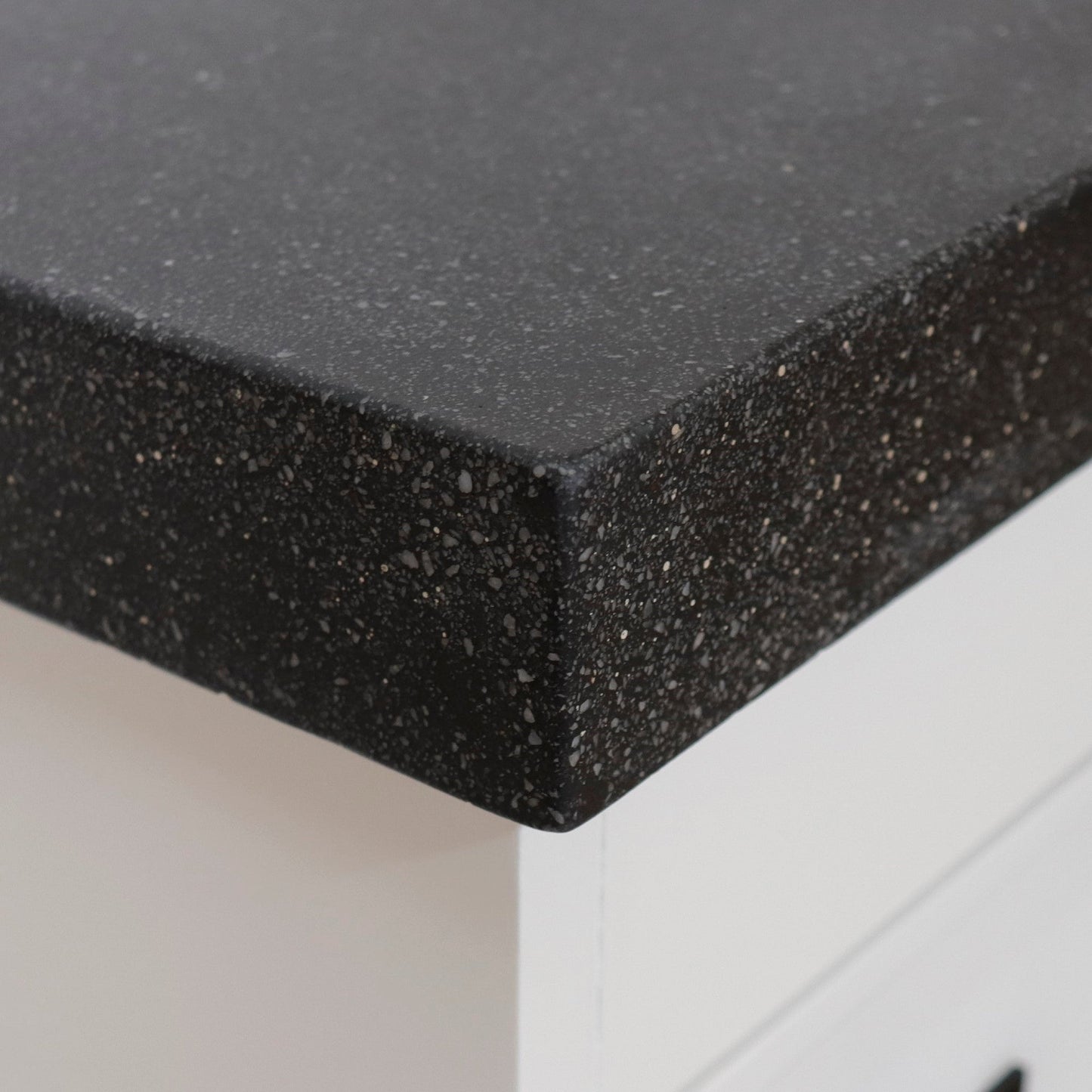 Bellaterra Home 39" 2-Door 6-Drawer White Freestanding Vanity Set With Concrete Integrated Sink and Black Concrete Top, and Brushed Nickel Hardware