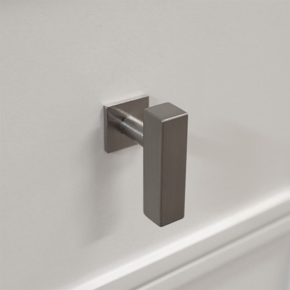 Bellaterra Home 3922-BN-WH-AQ 39" White Single Sink Vanity With Engineered Stone Top and Brushed Nickel Hardware