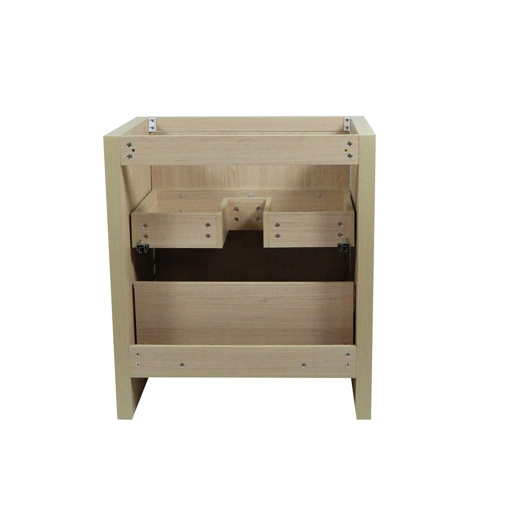 Bellaterra Home 502001C-30-CO 30" Neutral Finish Single Sink Vanity With White Ceramic Top