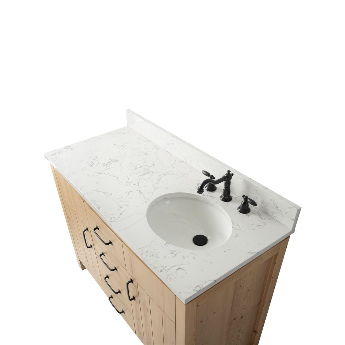 Bellaterra Home 6001R-48-NNL-EGS 48" Natural Fir Wood Veneer Single Sink Vanity