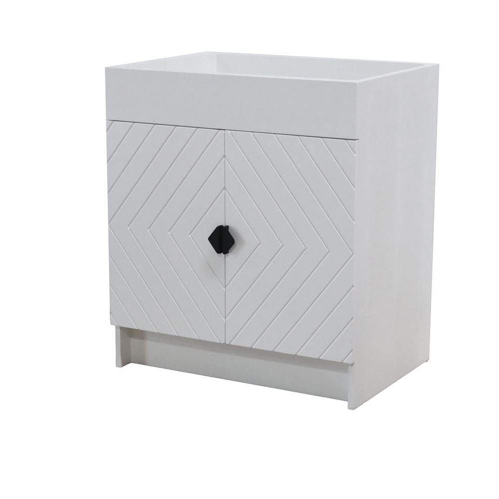 Bellaterra Home F30C-BL-CAB 30" White Single Foldable Vanity Cabinet With Black Hardware