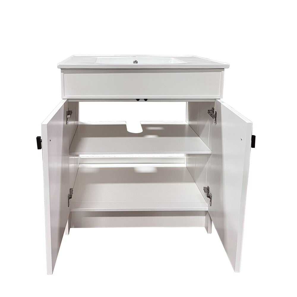 Bellaterra Home F31B-BL-CE 31" White Single Foldable Sink Vanity with White Ceramic Top