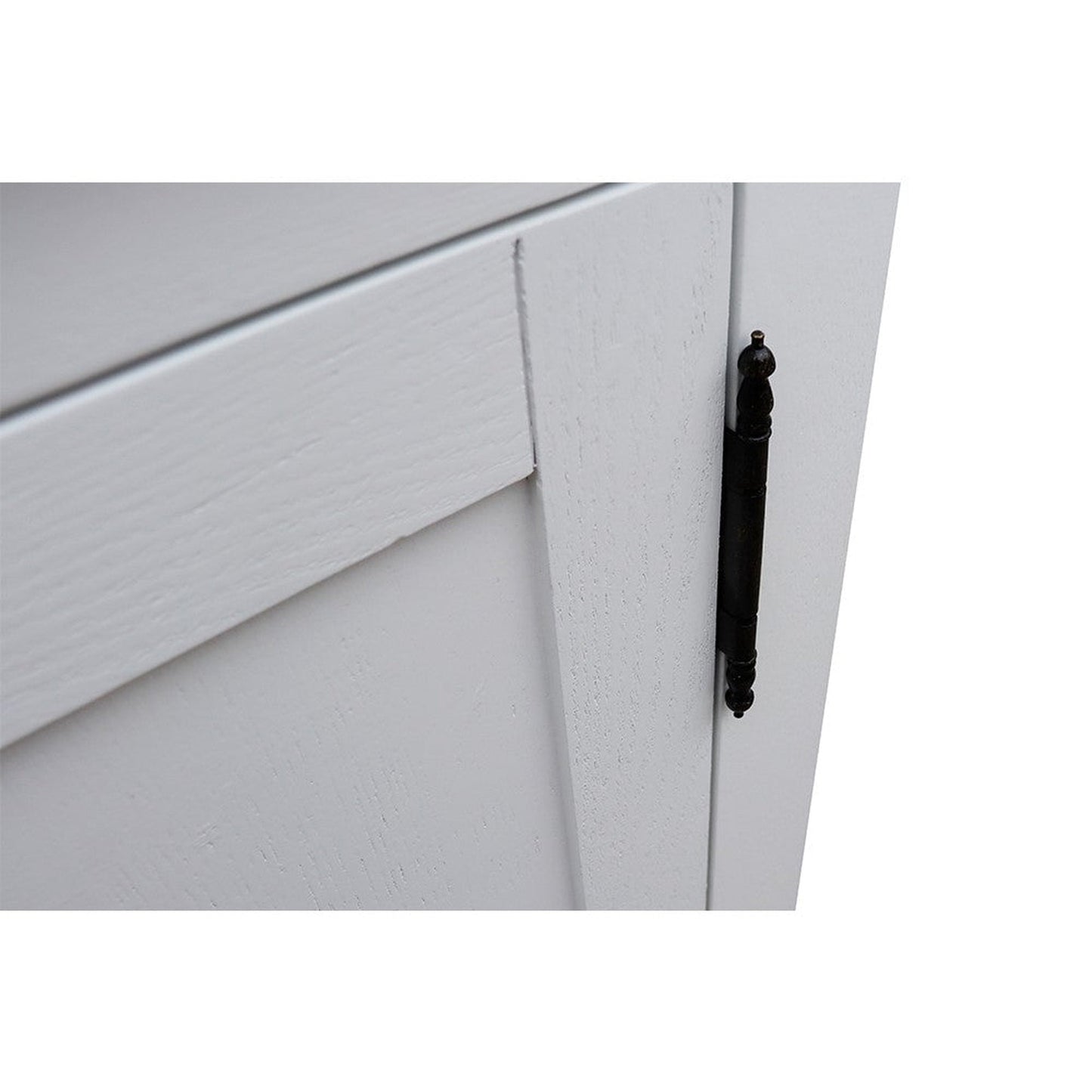 Bellaterra Home Plantation 55" 4-Door 3-Drawer Glacier Ash Freestanding Vanity Set With Ceramic Double Undermount Rectangular Sink and White Carrara Marble Top