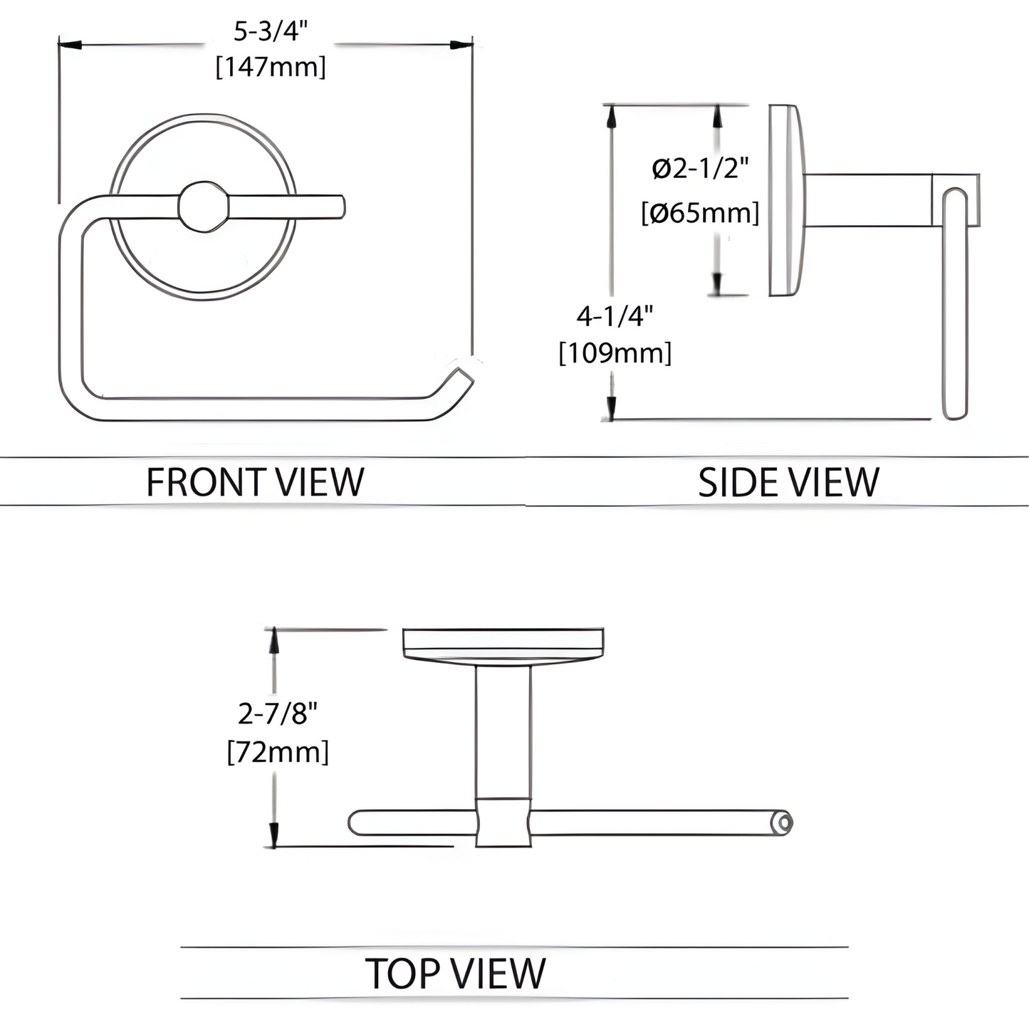 Blossom 500 Series 6" x 5" Matte Black Brass Single Tissue Holder