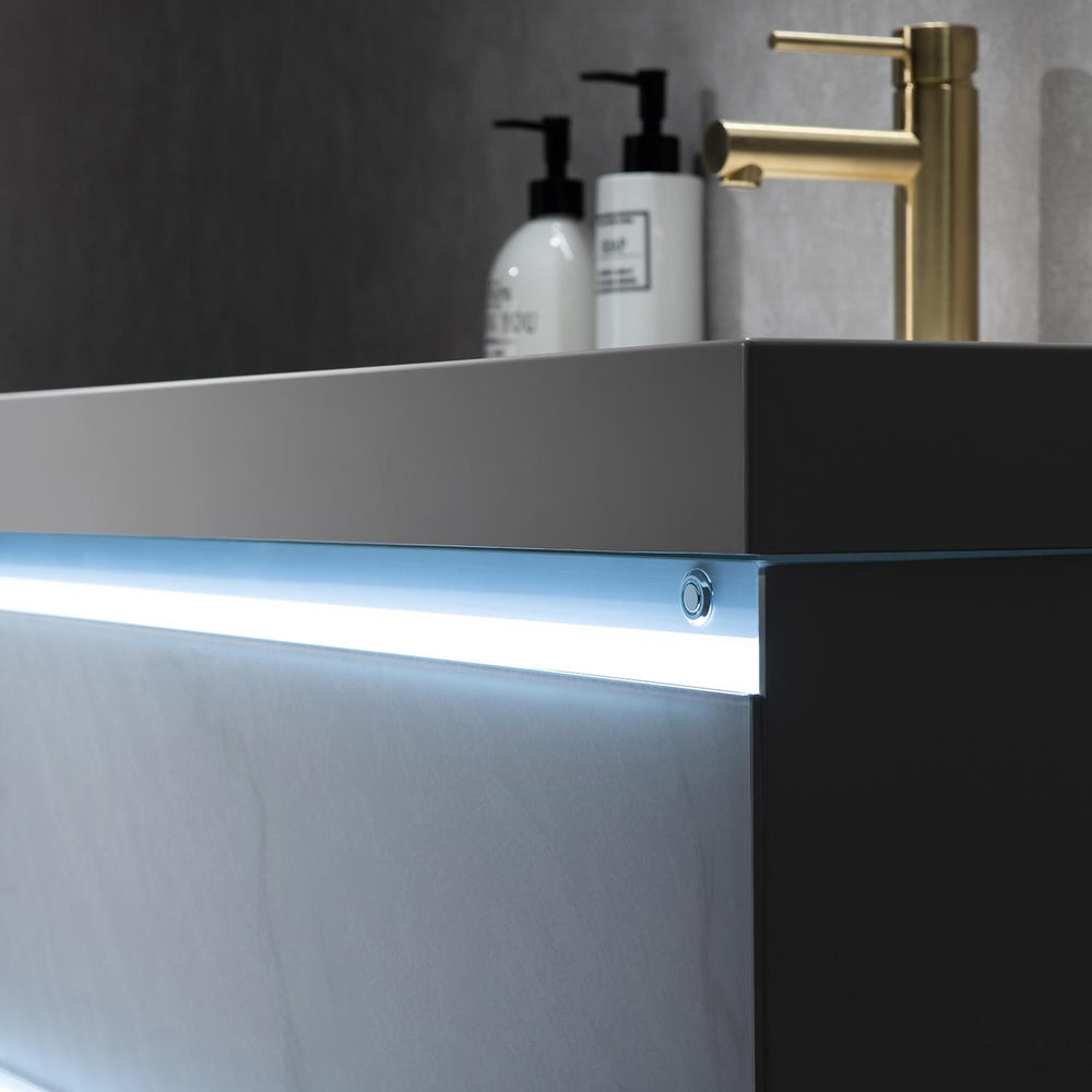 Blossom Jena 72" 4-Drawer Light Grey Wall-Mounted Vanity Base