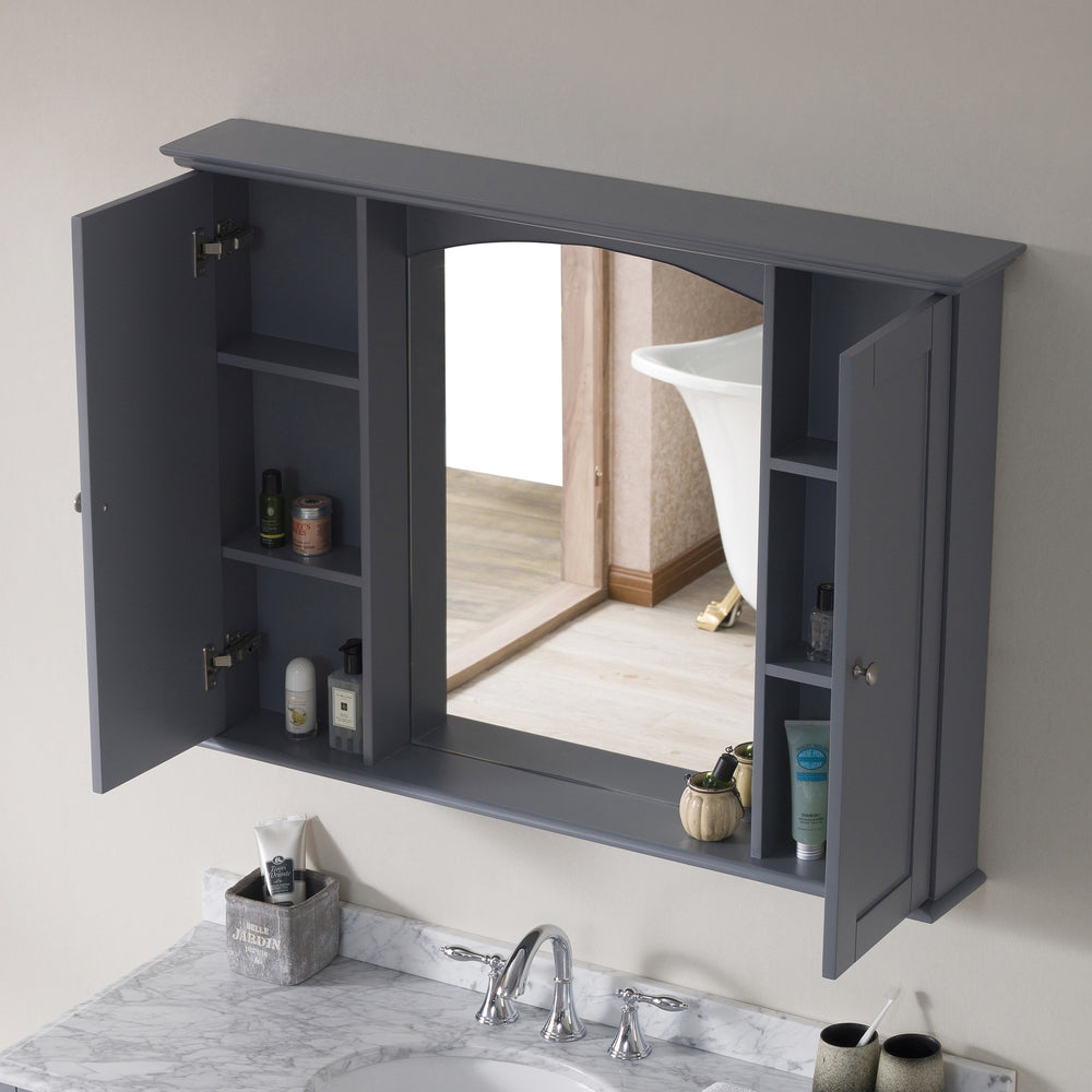 Blossom Rome 48" Charcoal Grey Wall-Mounted Rectangle Mirror Medicine Cabinet