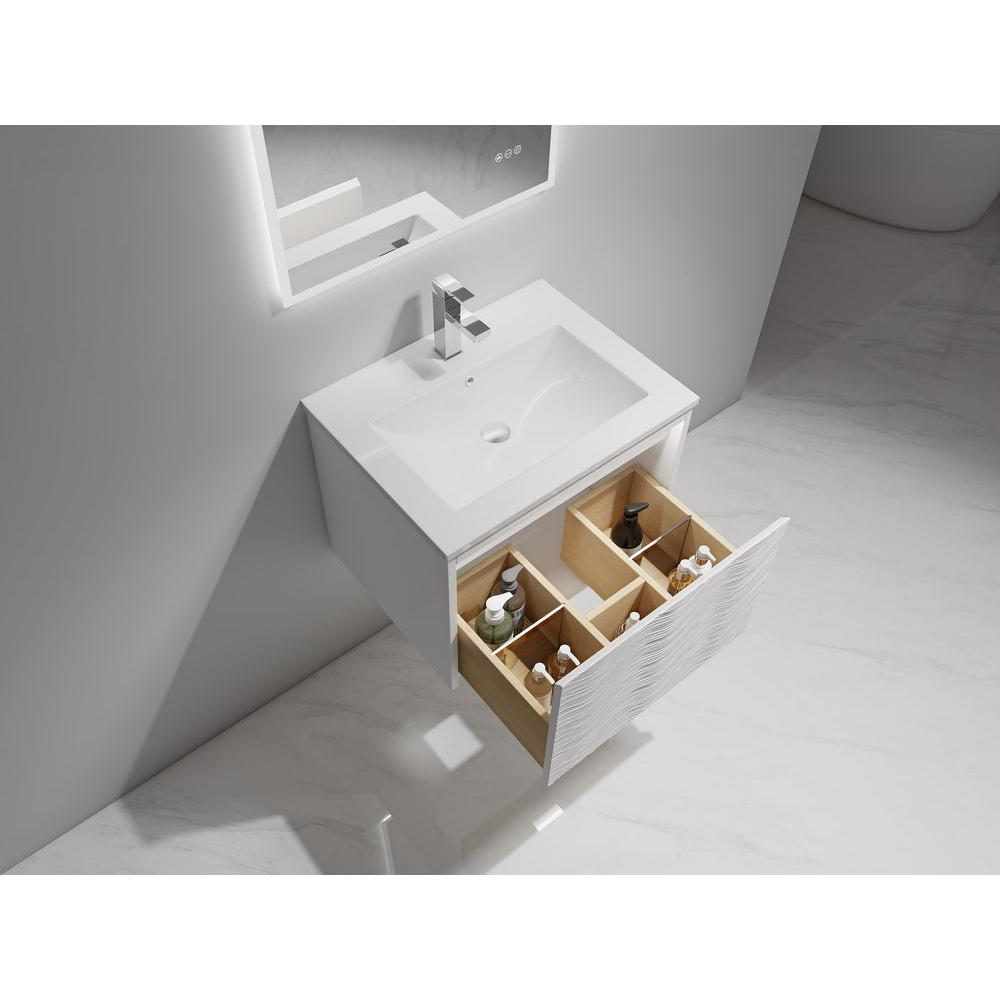 Blossom Voyage 24" Glossy White LED Illuminated Vanity Only