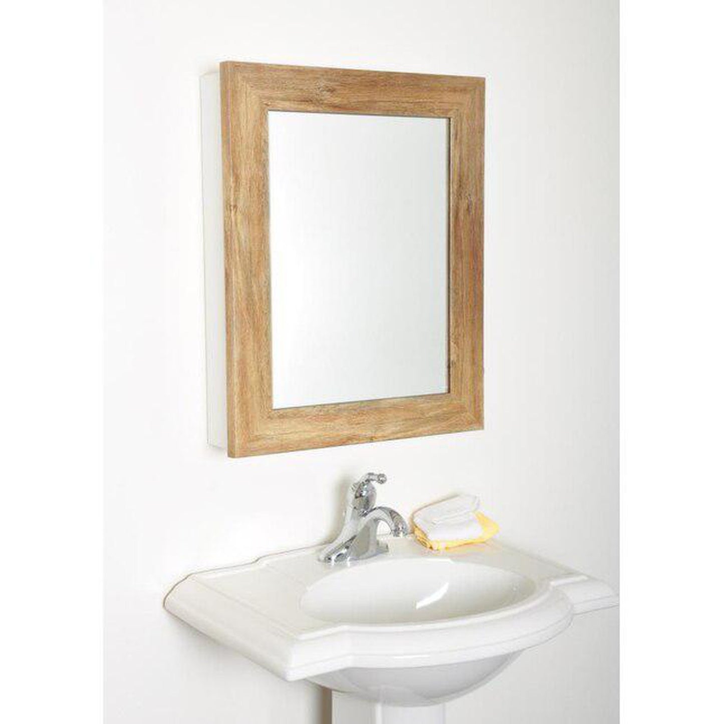 Brandtworks Framed Wooden 27" x 22" Rustic Grain Medicine Cabinet