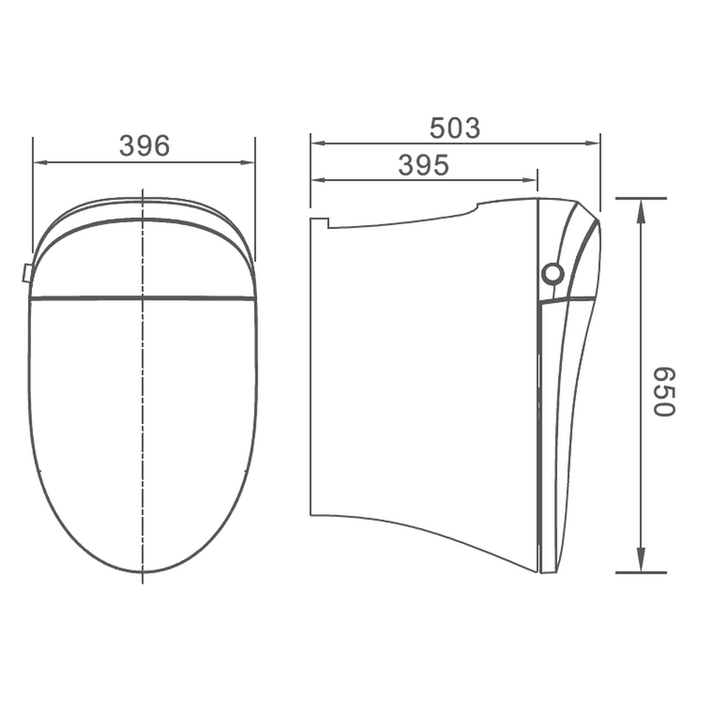 Castello USA New York White Simple Smart Toilet With Built-In Bidet