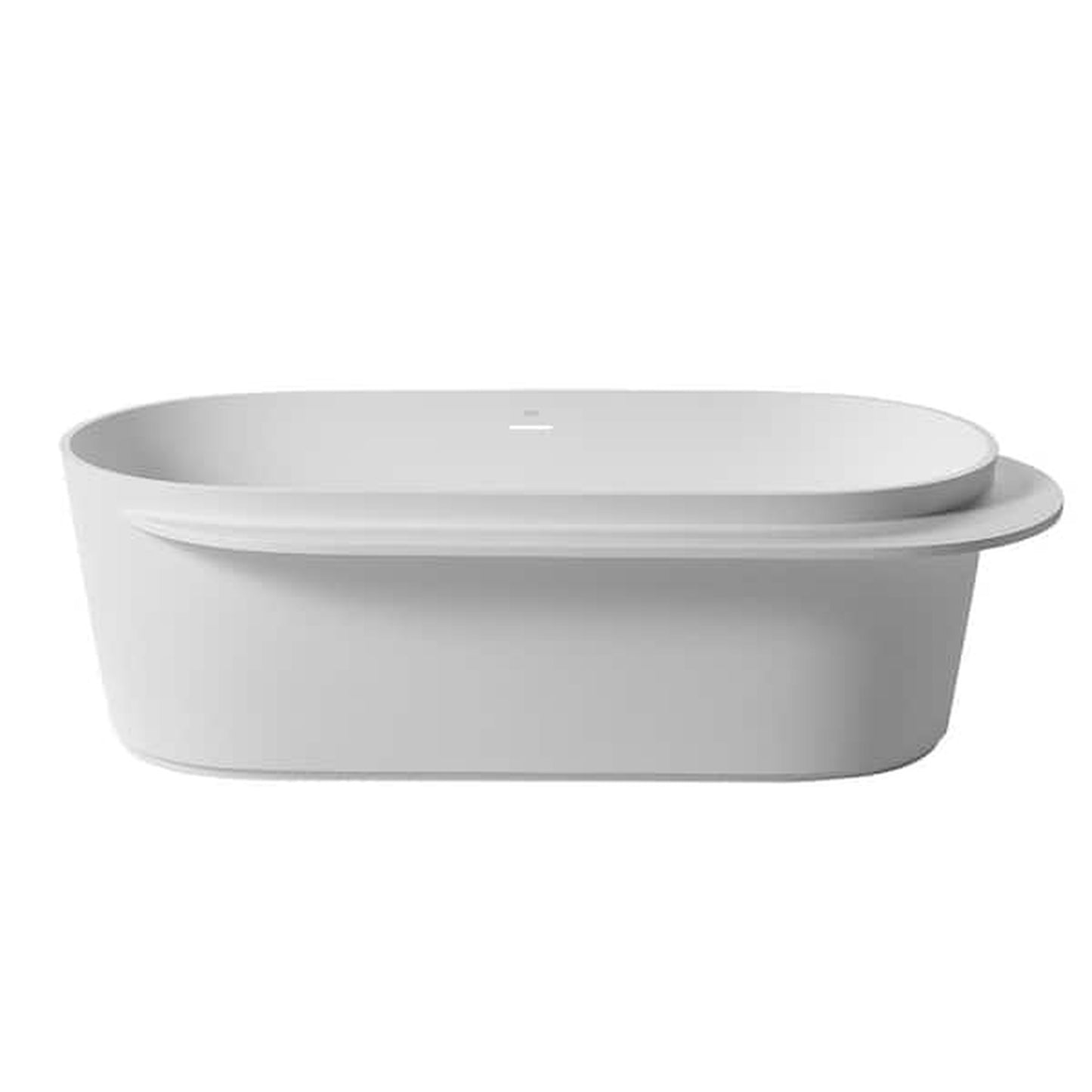 Clovis Goods 71" x 33.5" x 22" White Solid Surface Freestanding Bathtub