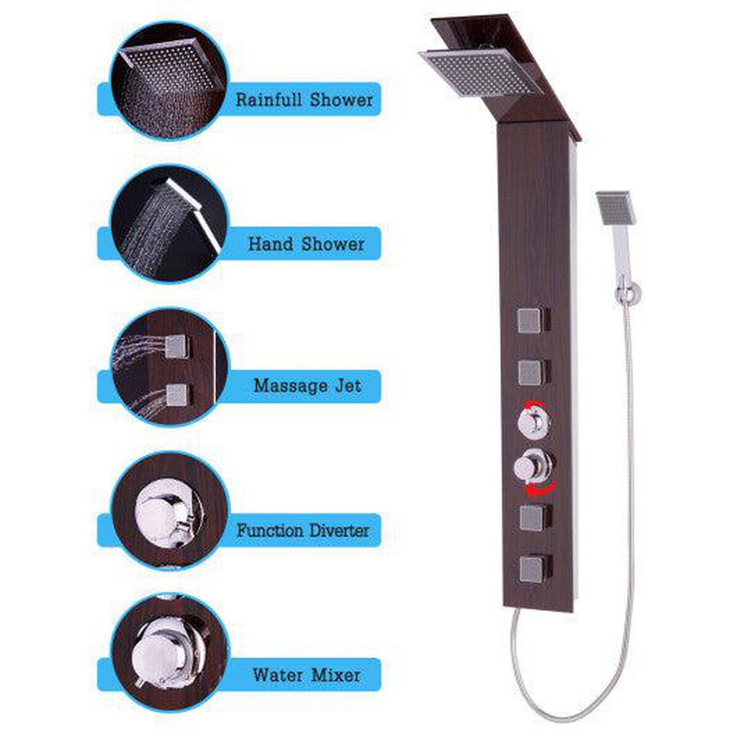 Costway 52" Tempered Glass Shower Panel