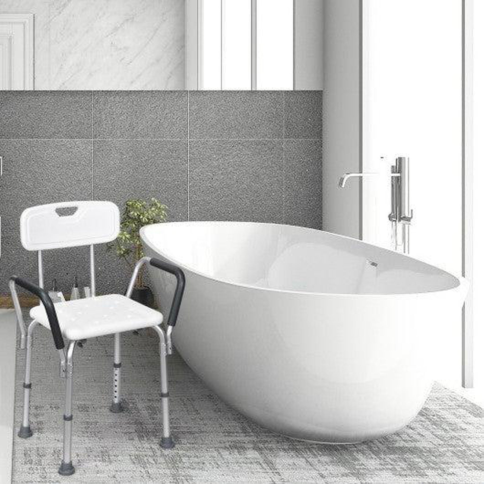 Costway 6 Adjustable Height Safety Bathtub Shower Chair with 330lbs La