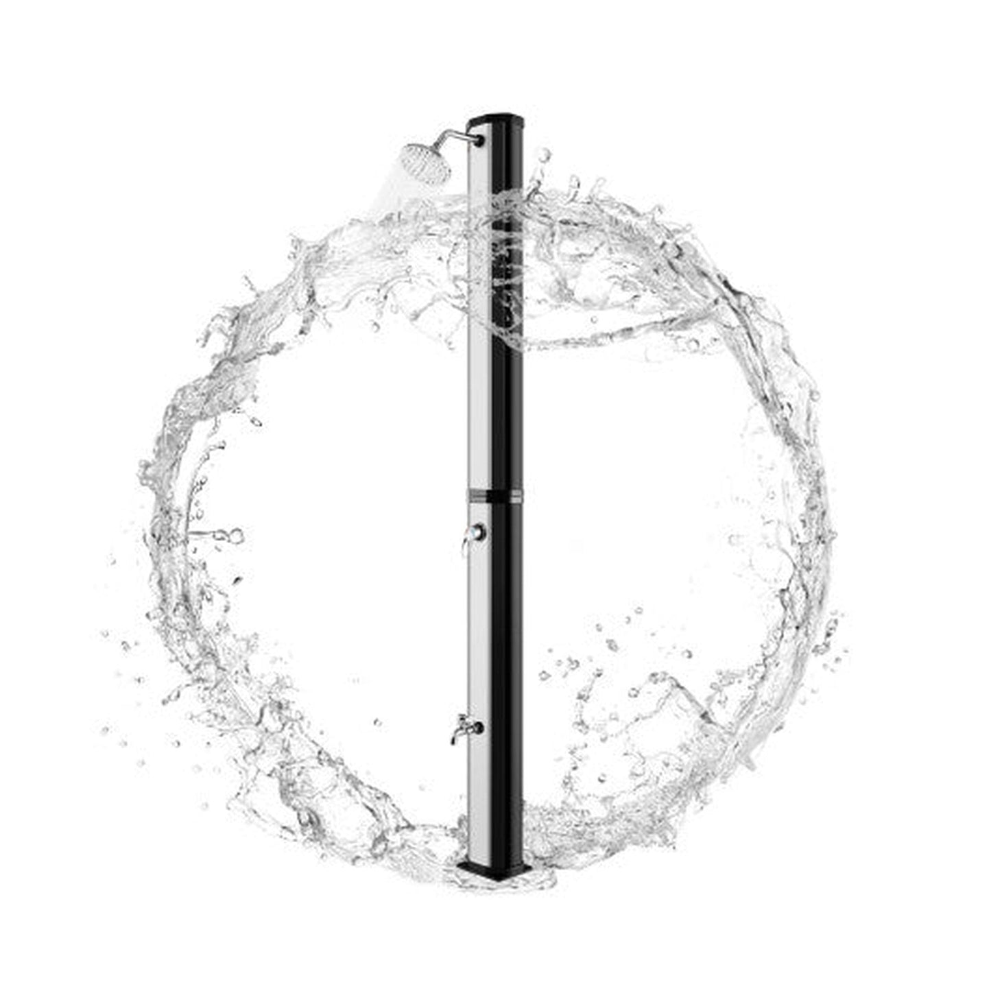 Costway 7.2' 9.3 Gallon Solar Heated Shower with Adjustable Head and Foot Tap