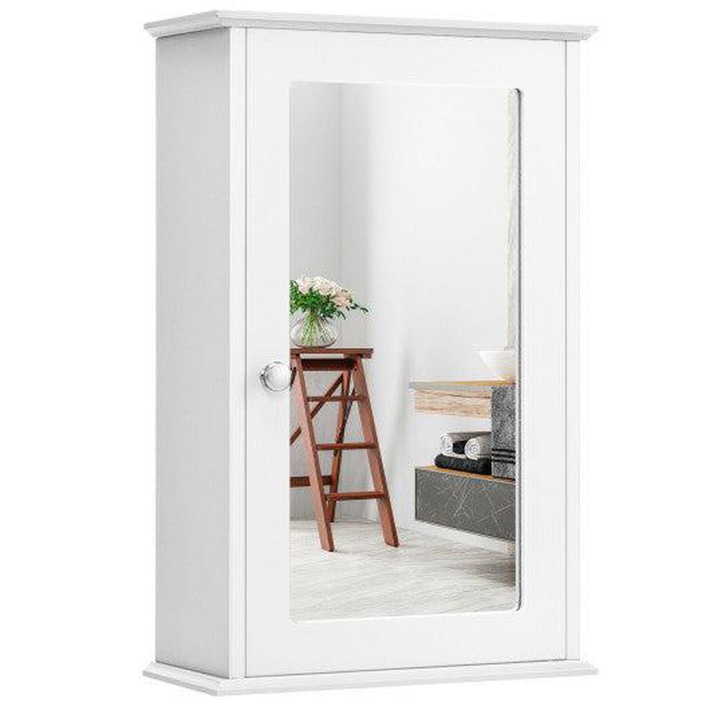 Costway Bathroom Wall Cabinet with Single Mirror Door