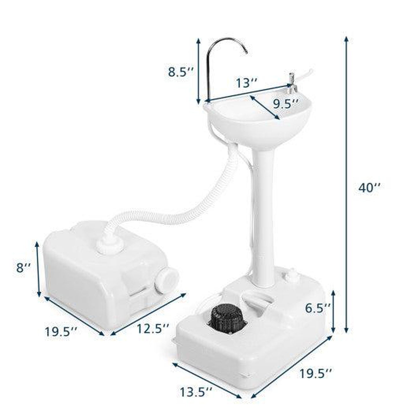 Costway Camping Hand Wash Station Basin Stand with 4.5 Gallon Tank